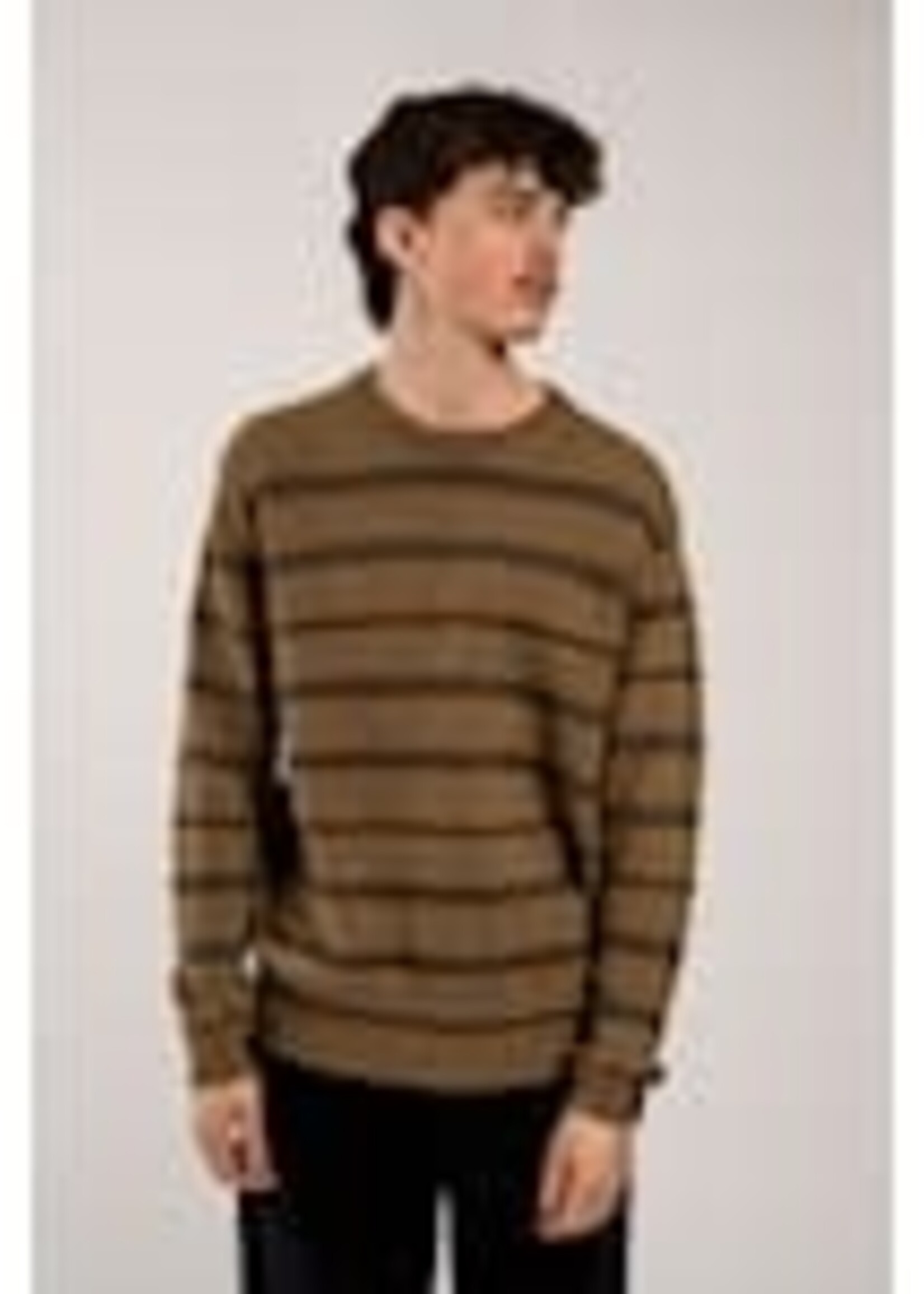 ANTWRP ANTWRP KNITTED STRIPED JUMPER WALNUT