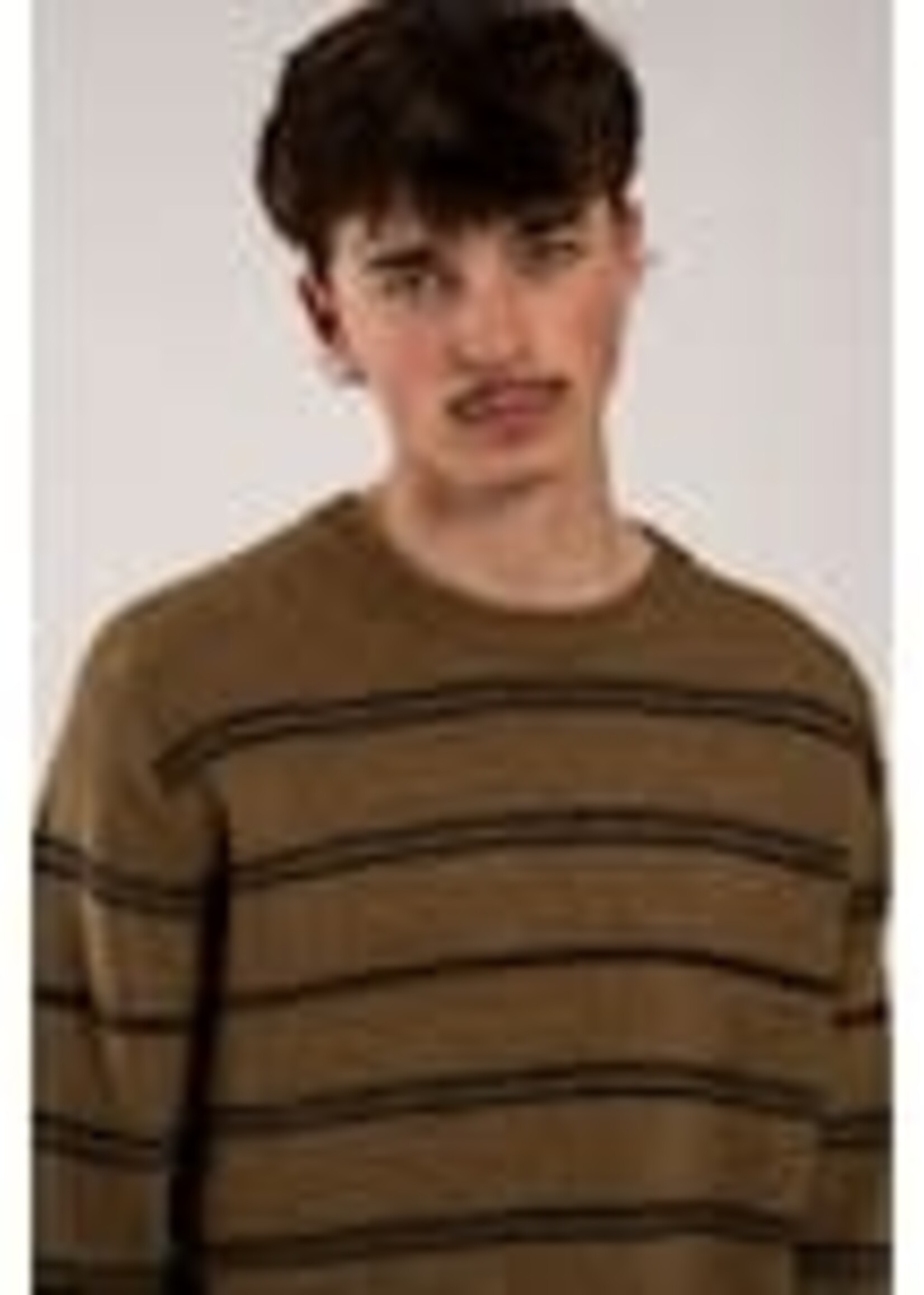 ANTWRP ANTWRP KNITTED STRIPED JUMPER WALNUT