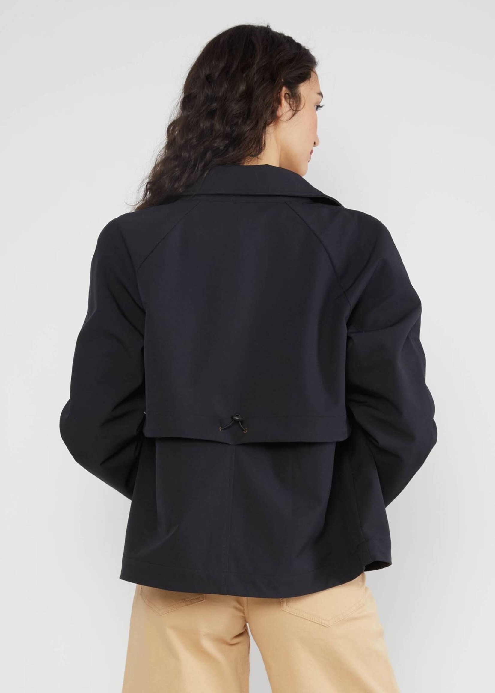 BLUTSGESCHWISTER BLUTSGESCHWISTER SOFTSHELL TINY TRENCH JACKET BLUE