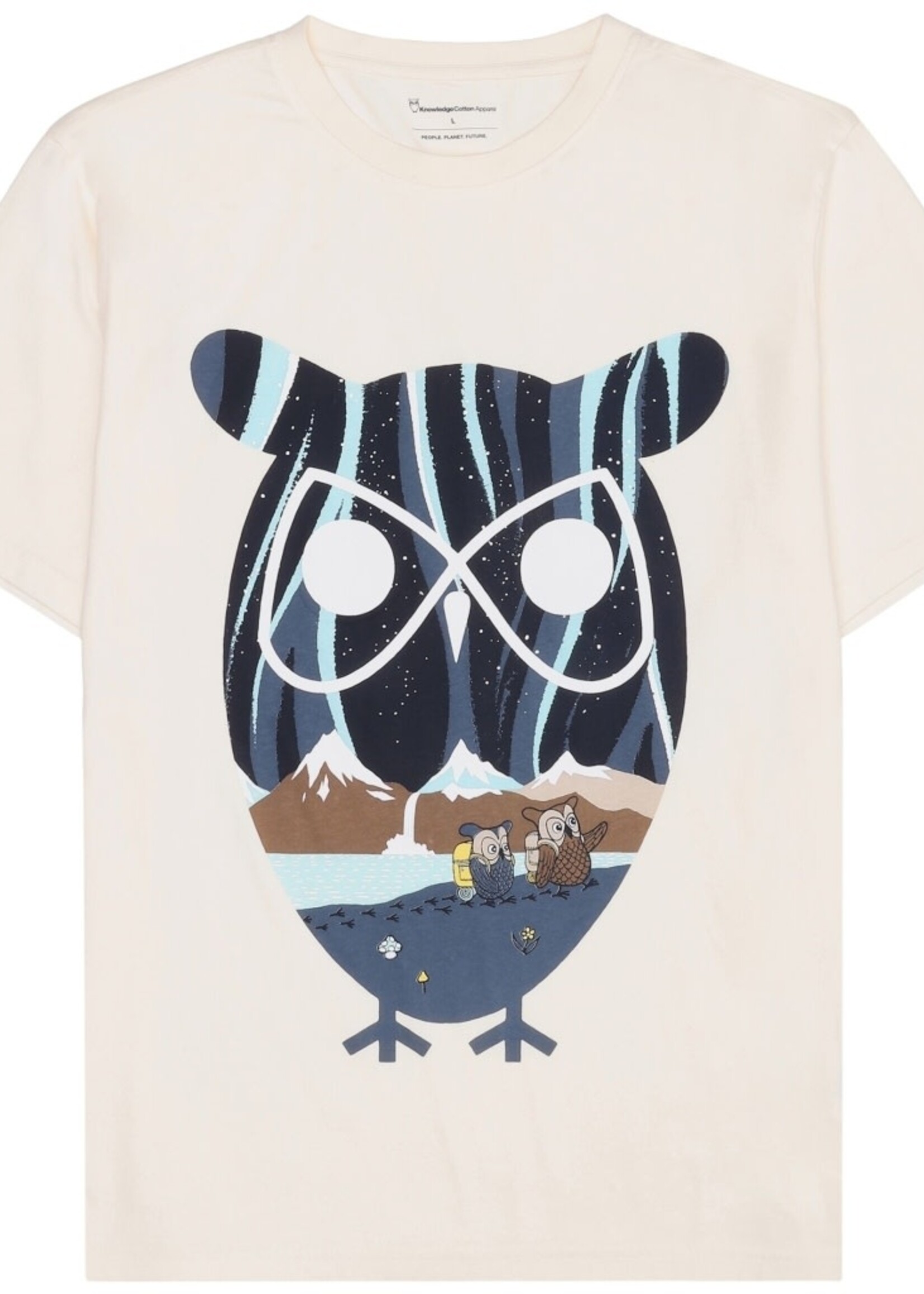 KNOWLEDGE COTTON APPAREL KNOWLEDGE COTTON APP REG JERSEY SEAGRASS PRINTED T SHIRT