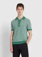 FARAH FARAH SANDFORD KNITTED POLO SHIRT GREEN MEADOW