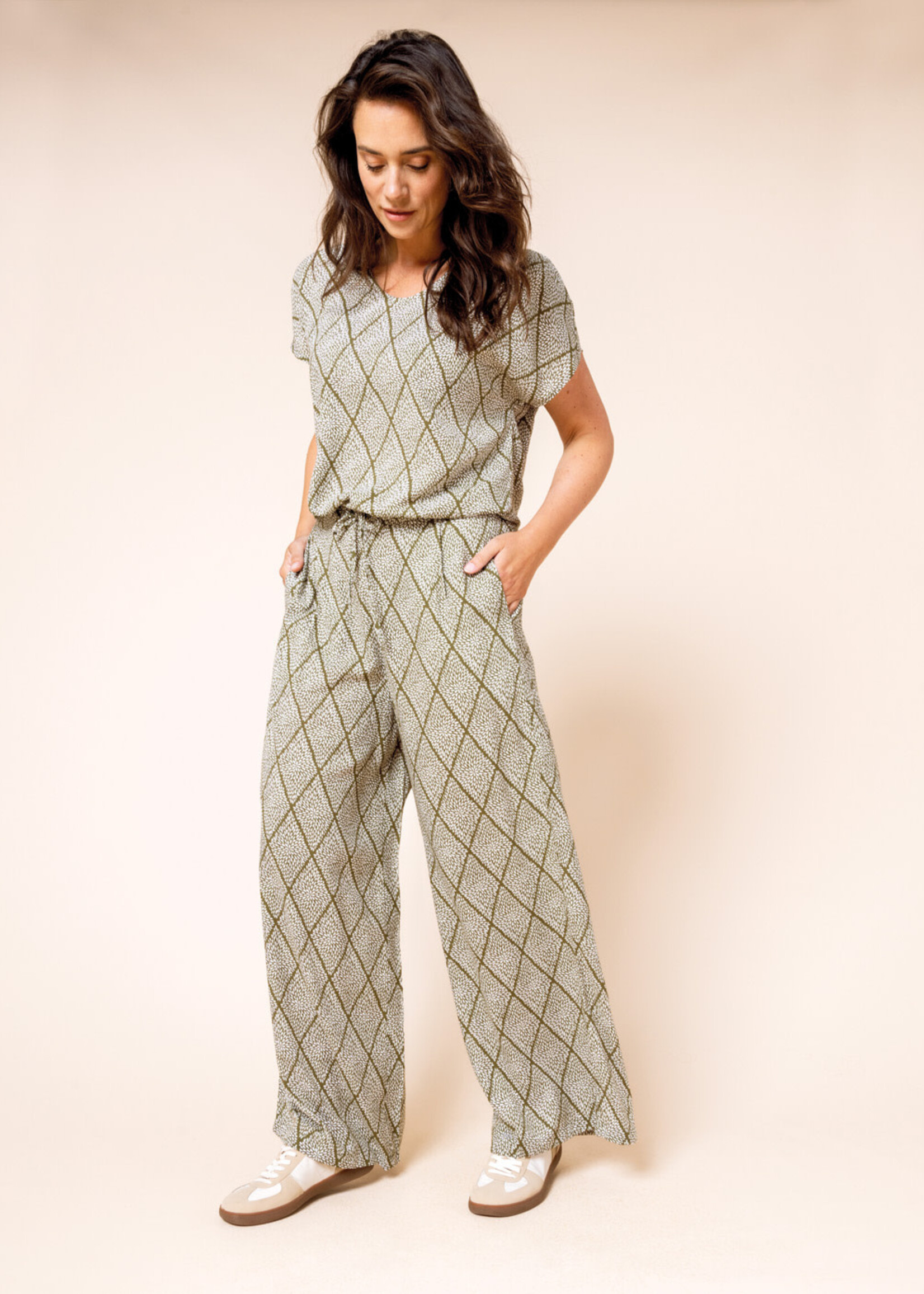 ZILCH ZILCH  TOP DRAWSTRING ARGYLE ARMY