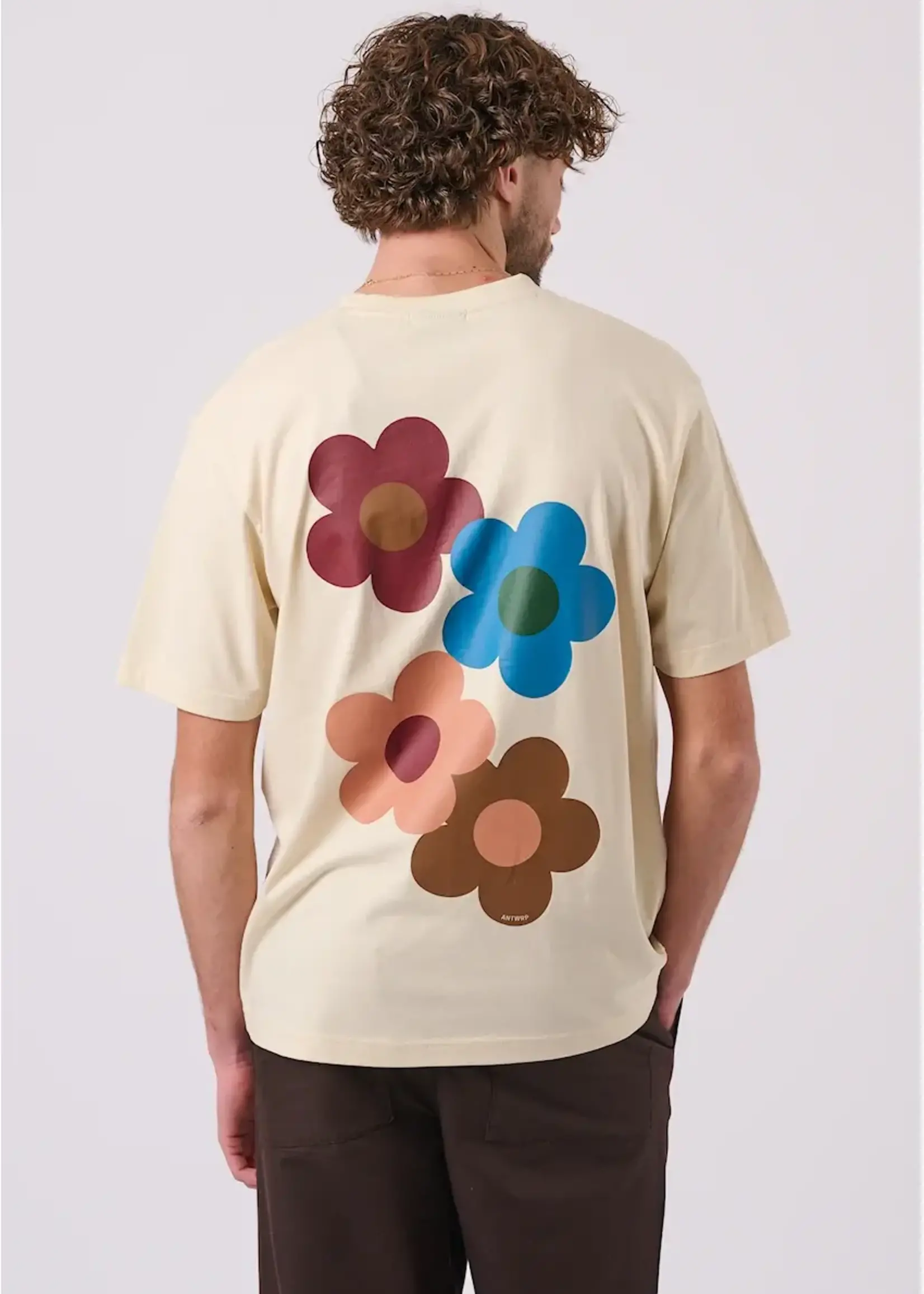 ANTWRP ANTWRP FLOWERS BACKPRINT TEE STRAIGHT FIT BEIGE