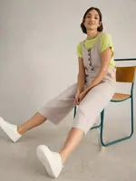 WHITE STUFF WHITE STUFF VIOLA LINEN DUNGAREE BEIGE