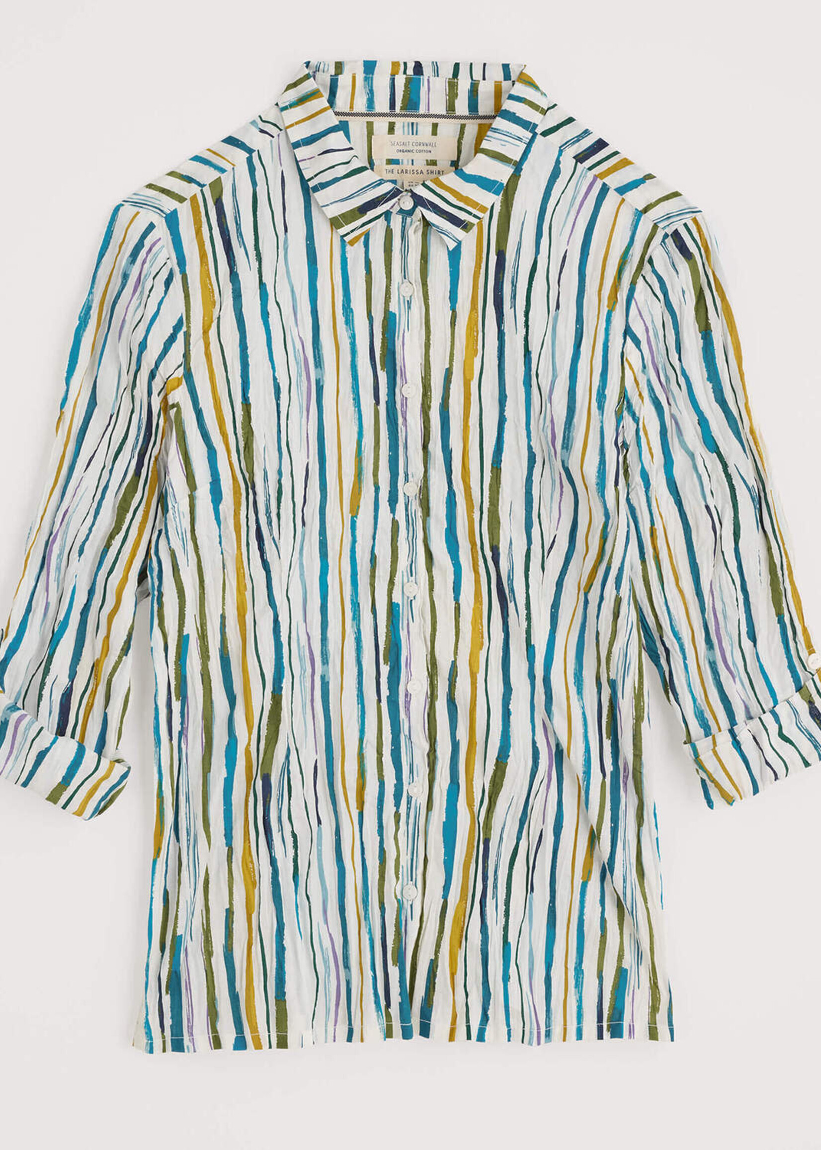 SEASALT CORNWALL SEASALT LARISSA SHIRT PAINTERLY STRIPE CHALK