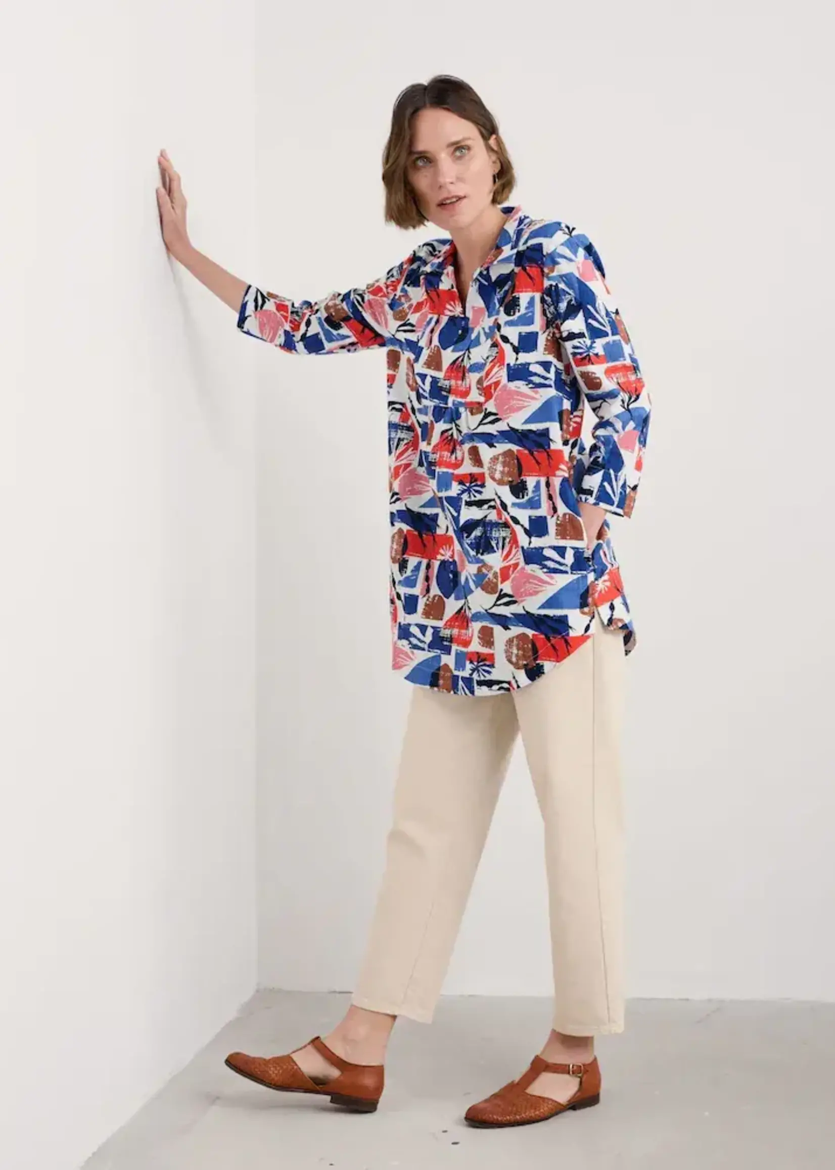 SEASALT CORNWALL SEASALT FAL WATER TUNIC MARINE FORMS CHALK