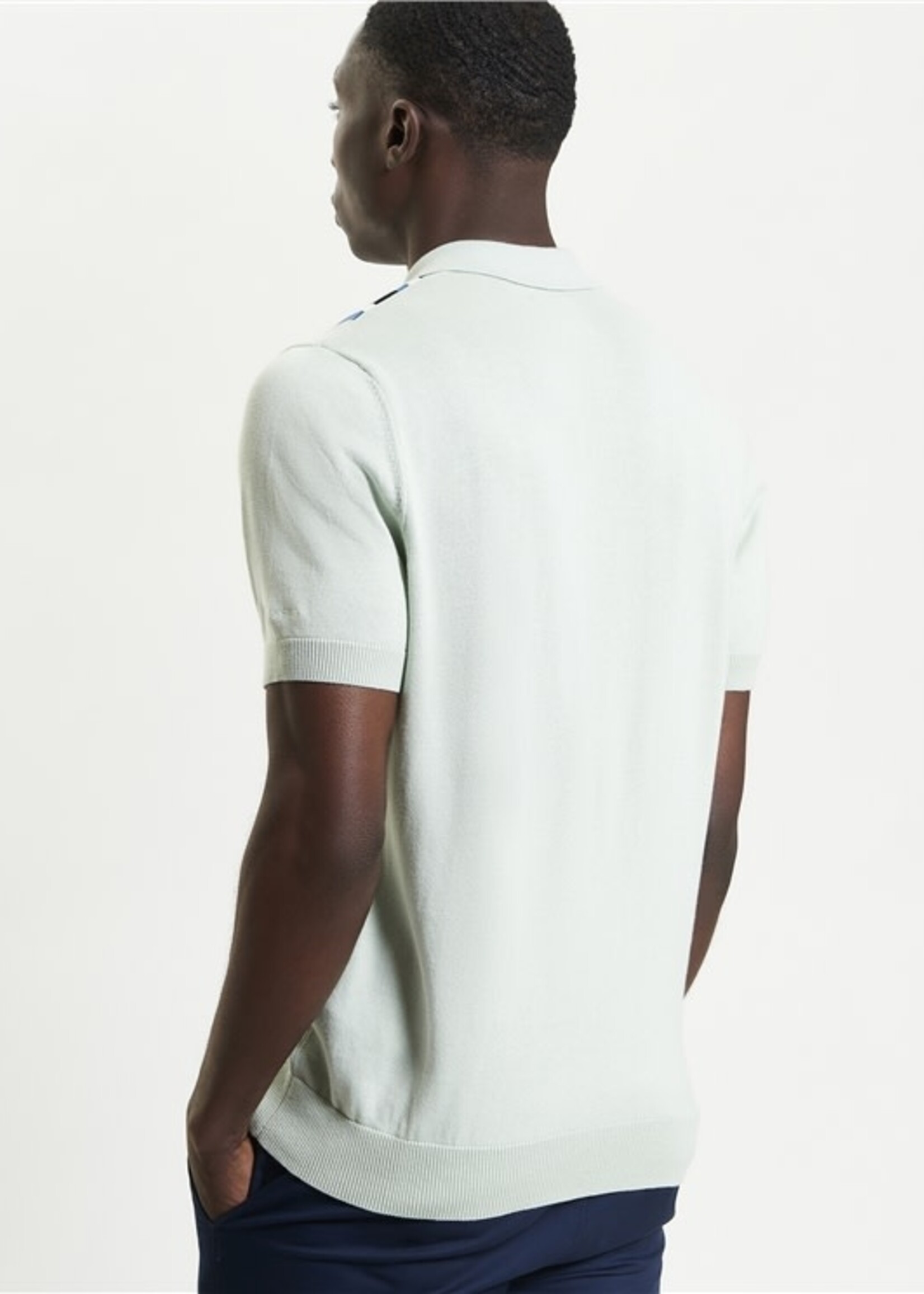 BEN SHERMAN BEN SHERMAN VERTICAL STRIPE KNITTED POLO LIGHT GREEN