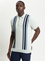 BEN SHERMAN BEN SHERMAN VERTICAL STRIPE KNITTED POLO LIGHT GREEN