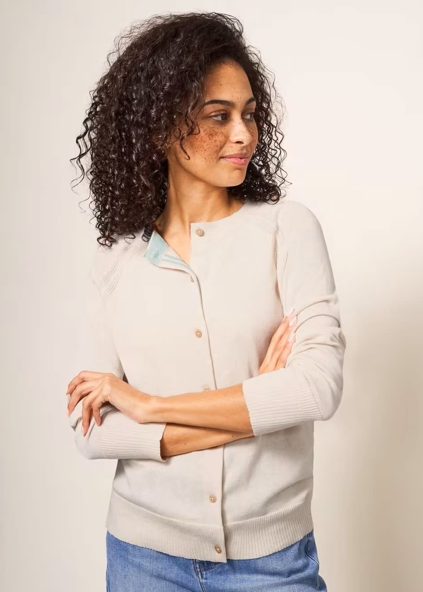 WHITE STUFF WHITE STUFF LULU CARDIGAN NATURAL WHITE