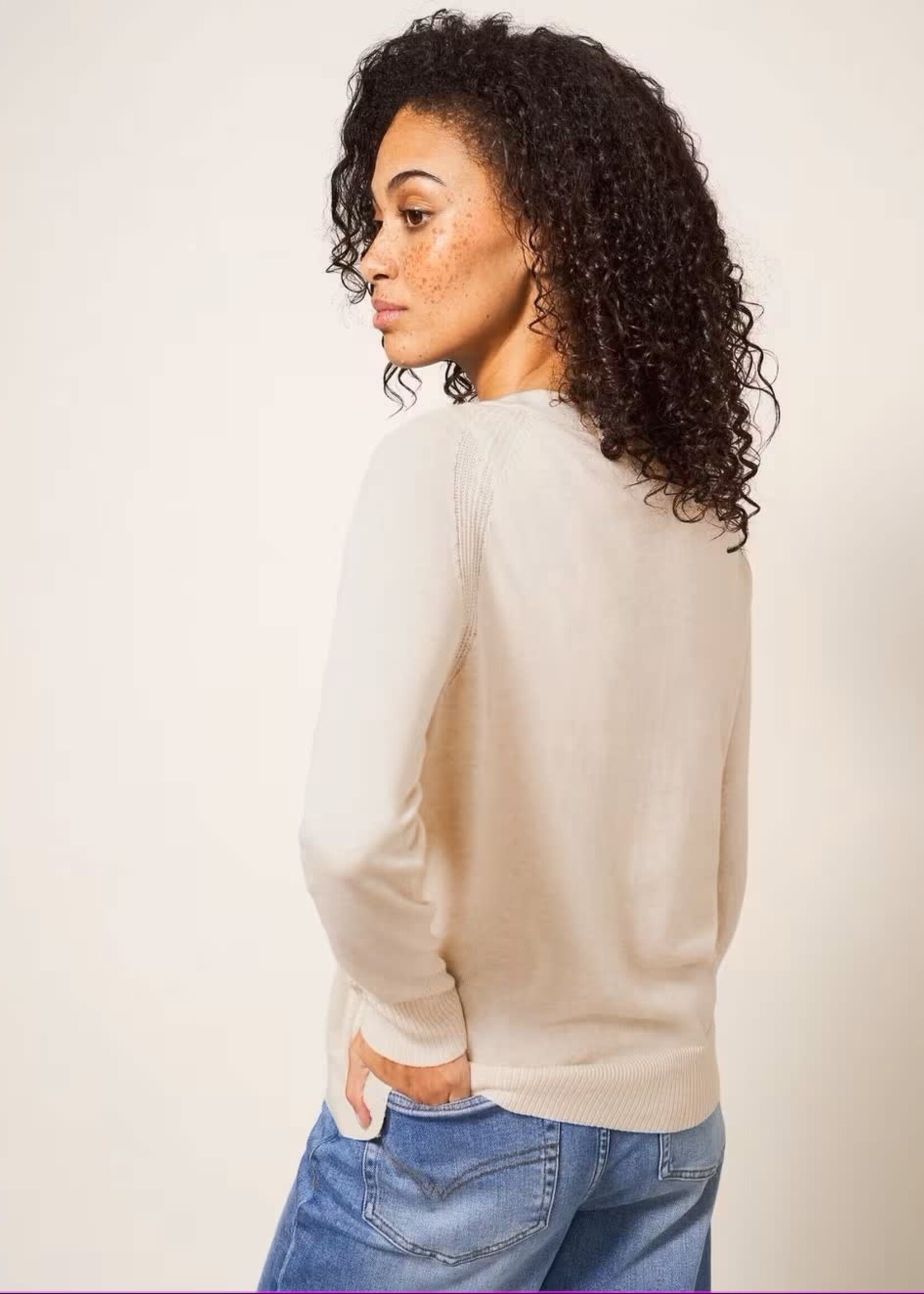 WHITE STUFF WHITE STUFF LULU CARDIGAN NATURAL WHITE