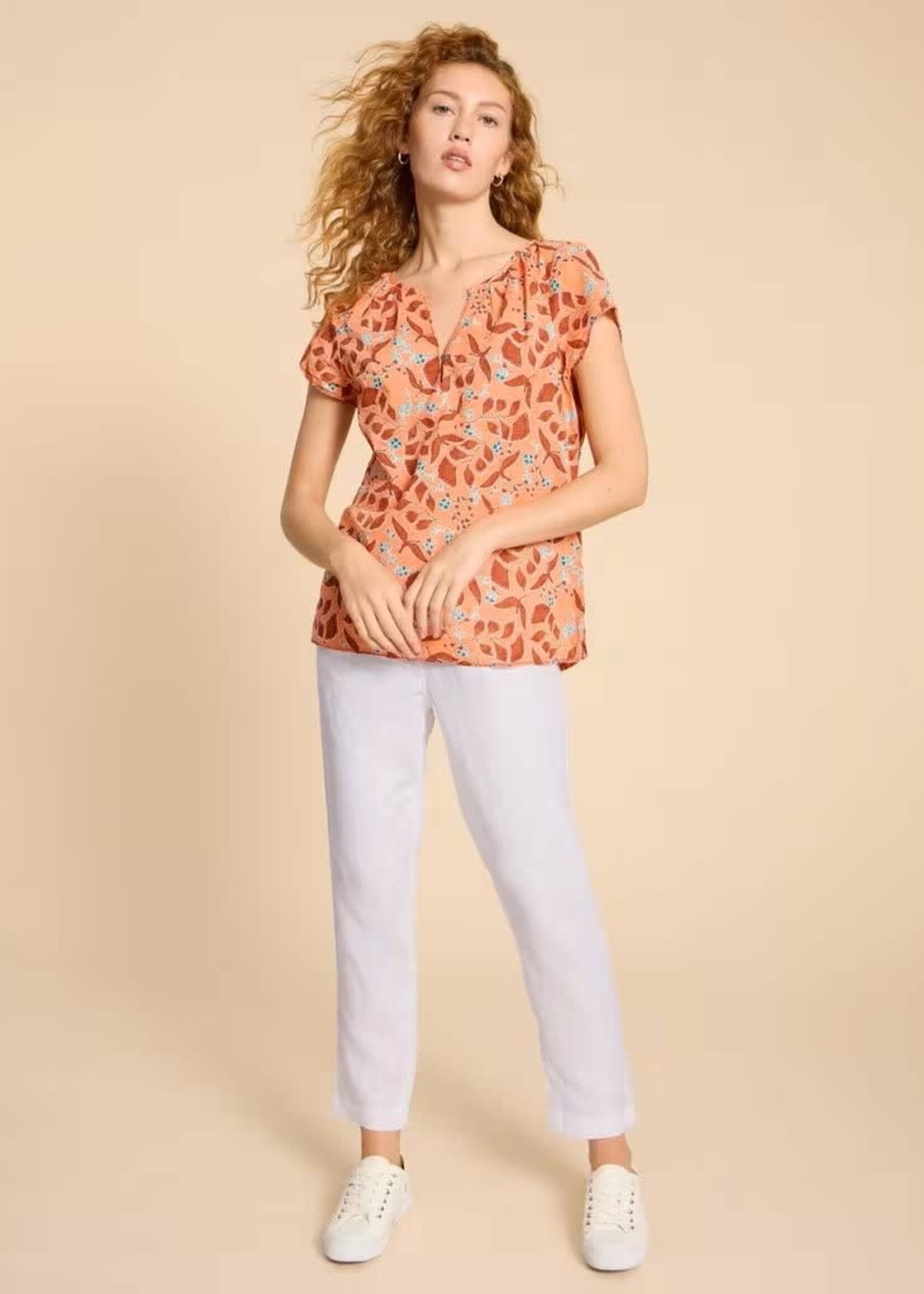 WHITE STUFF WHITE STUFF ROWENA LINEN TROUSER BRILLIANT WHITE