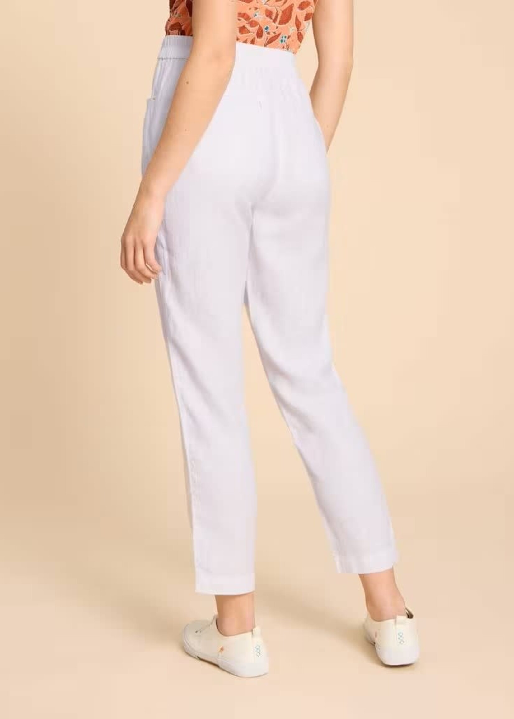 WHITE STUFF WHITE STUFF ROWENA LINEN TROUSER BRILLIANT WHITE