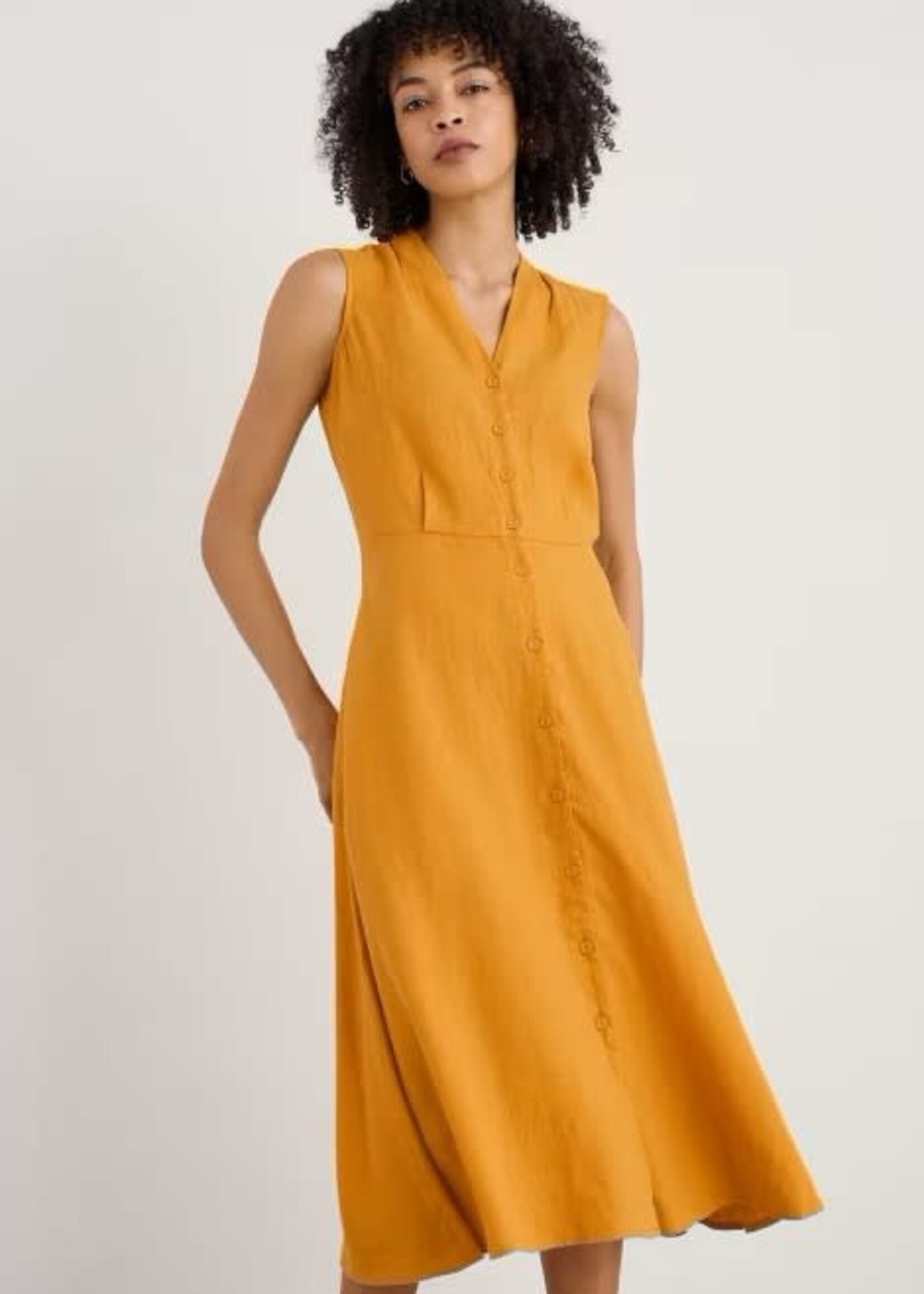 SEASALT CORNWALL SEASALT SLEEVELESS CARVED WOOD DRESS DAYLILY