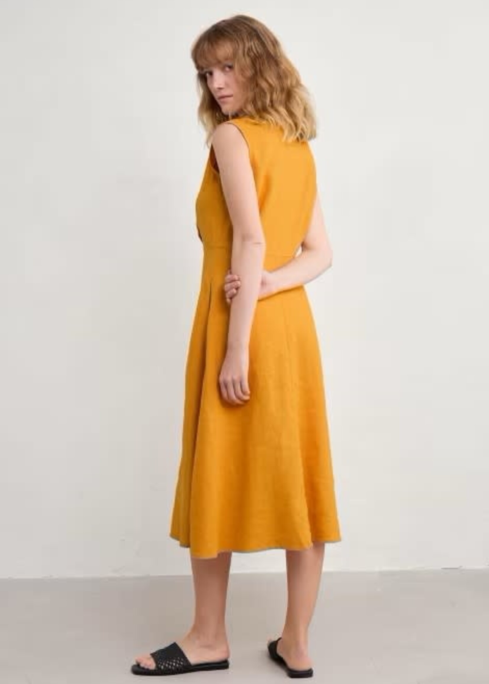 SEASALT CORNWALL SEASALT SLEEVELESS CARVED WOOD DRESS DAYLILY