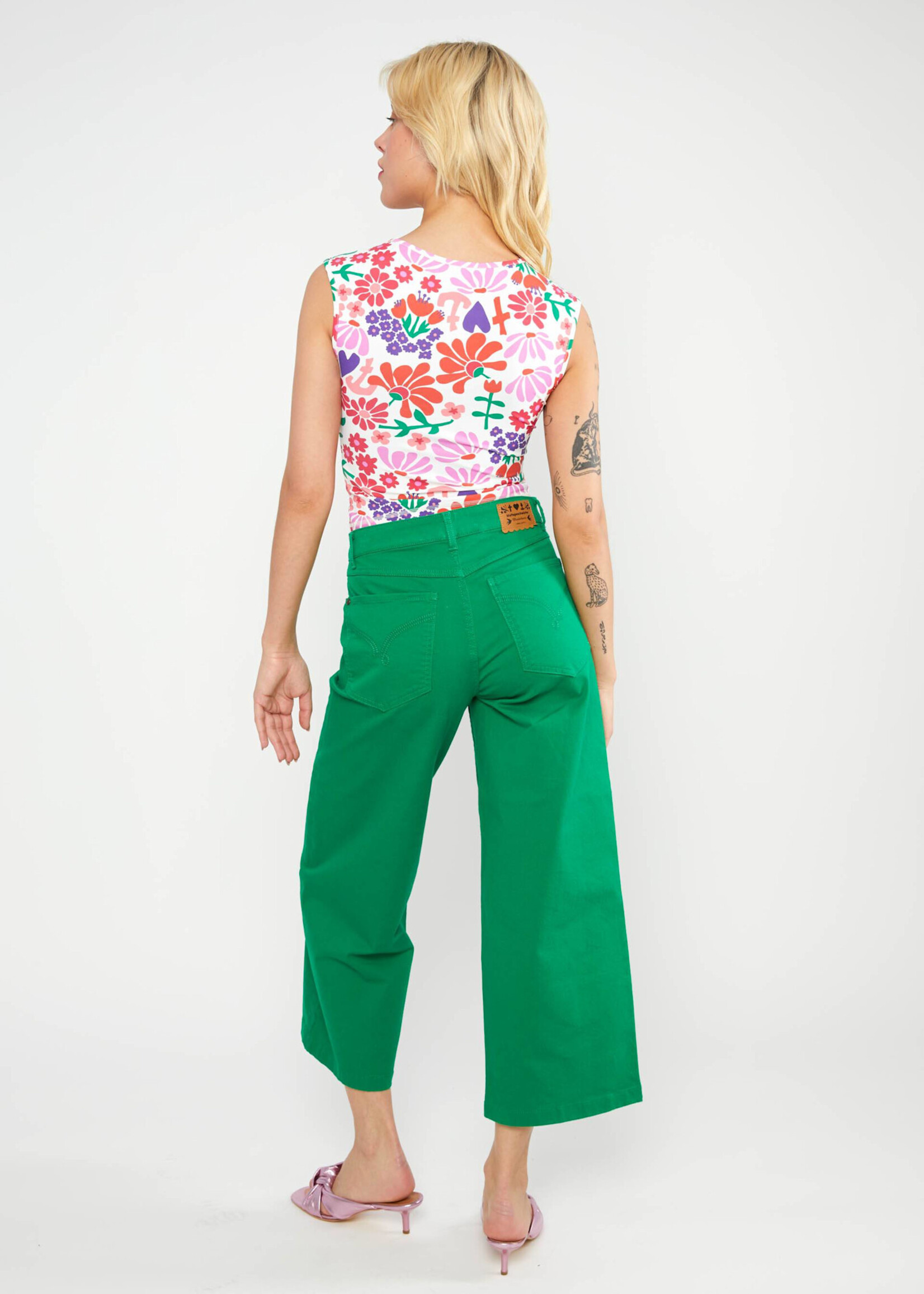 BLUTSGESCHWISTER BLUTSGESCHWISTER HIGH WAIST CULOTTE GREEN