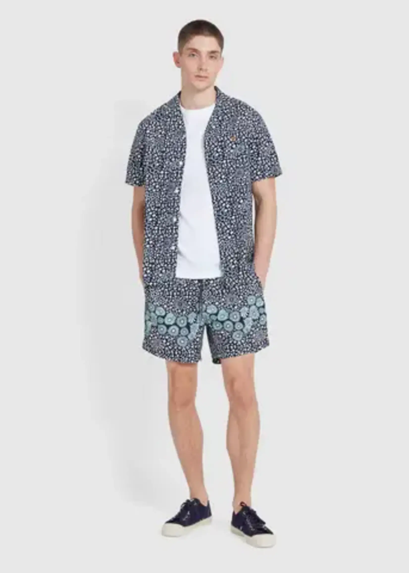 FARAH FARAH COLBERT FLOWER PRINT SWIMMING SHORT TRUE NAVY