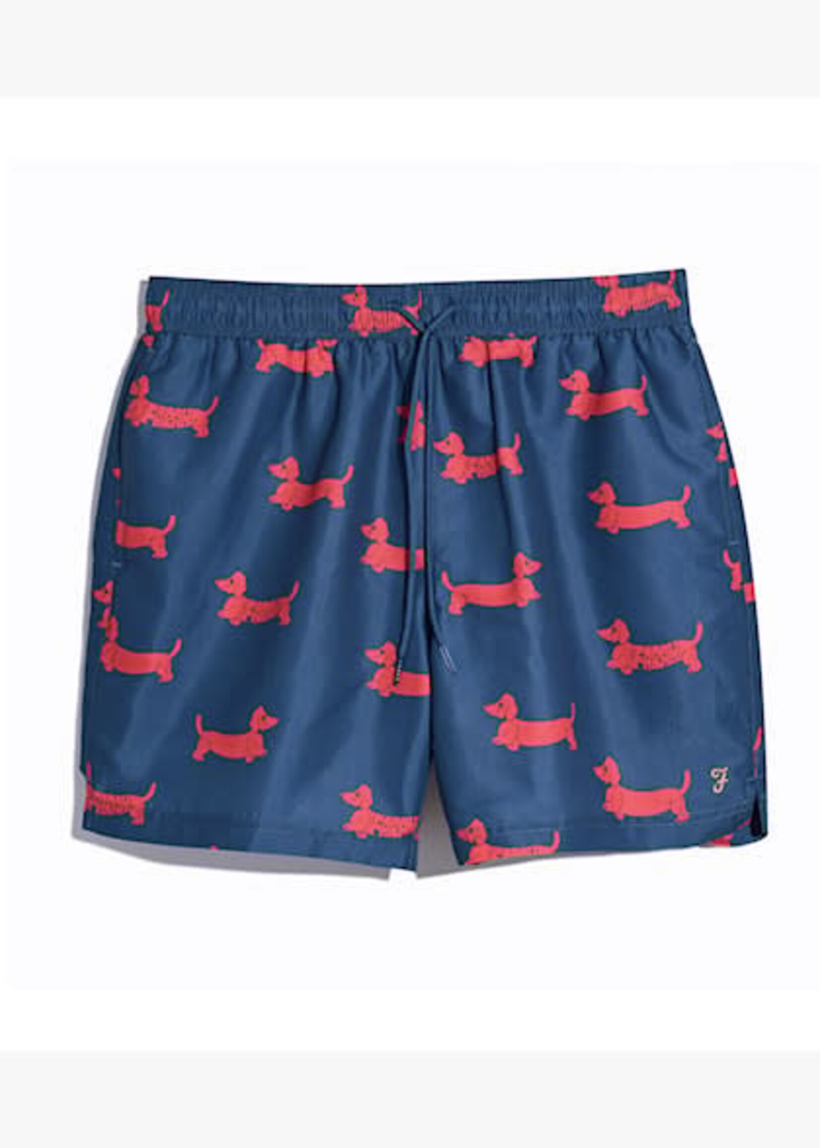 FARAH FARAH COLBERT SAUSAGE DOG PRINT SWIMMING SHORT TRUE COLD METAL