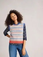 WHITE STUFF WHITE STUFF TARA TEXTURE TANK BLUE MULTI
