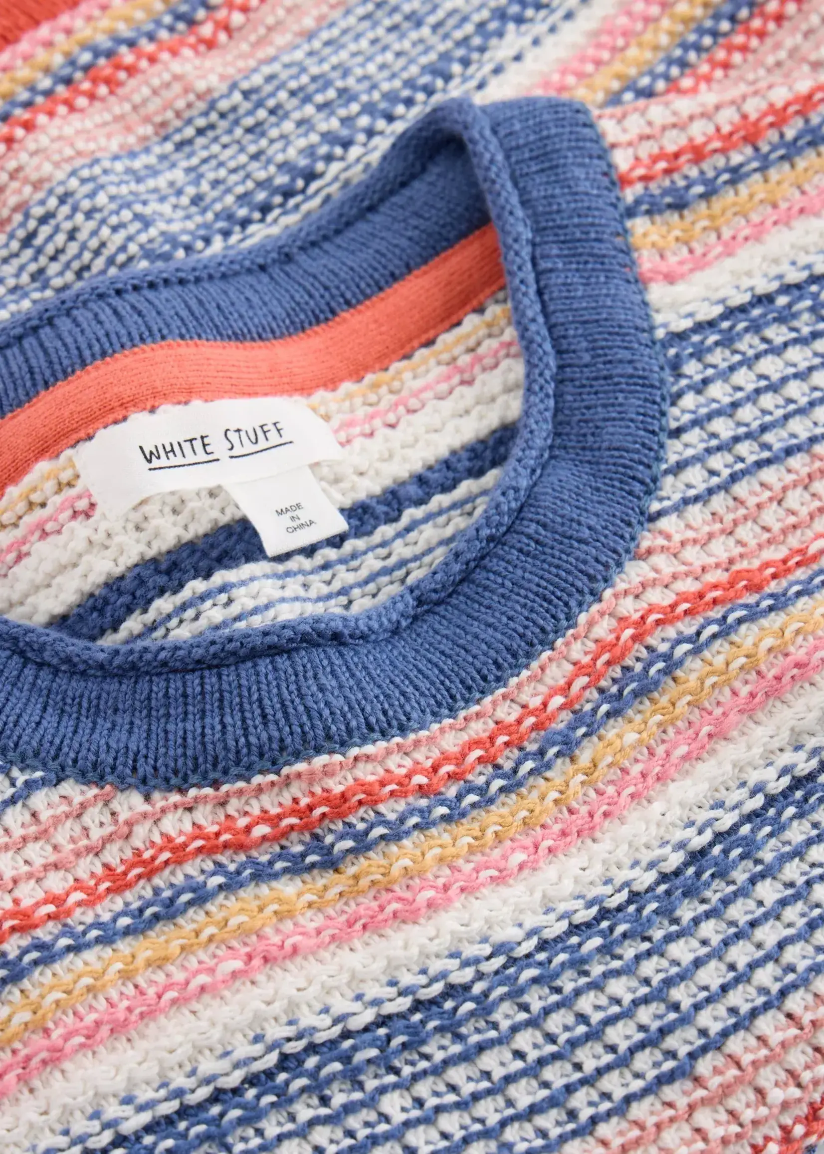 WHITE STUFF WHITE STUFF TARA TEXTURE TANK BLUE MULTI