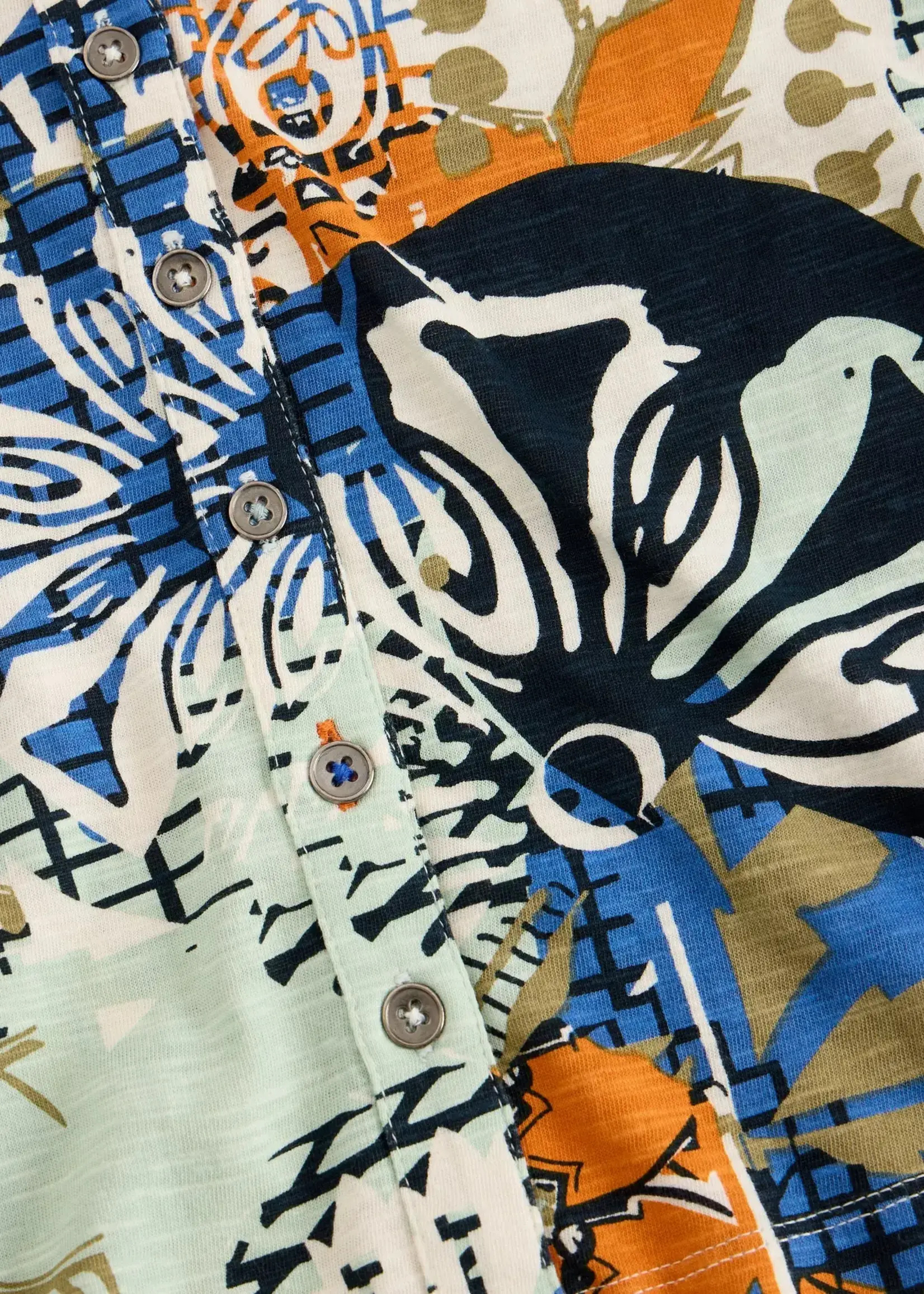 WHITE STUFF WHITE STUFF ANNIE JERSEY SHIRT ORANGE MULTI