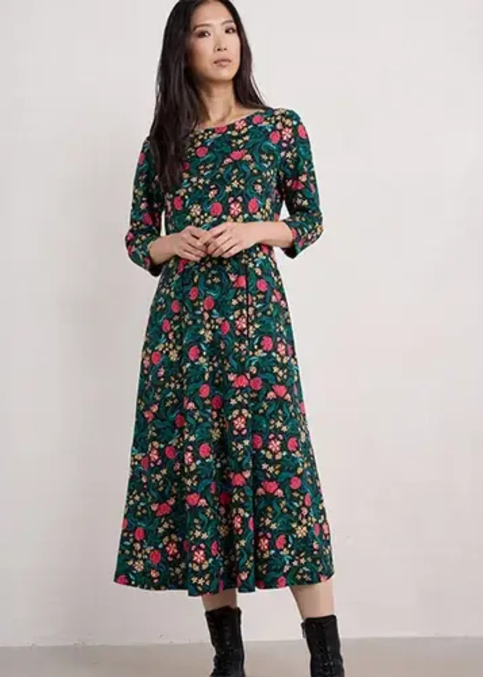 SEASALT CORNWALL SEASALT 3/4 WILD BOUQUET DRESS MIRRORED FLORAL TEHIDY
