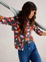 WHITE STUFF WHITE STUFF ANNIE JERSEY SHIRT GREY PRINT