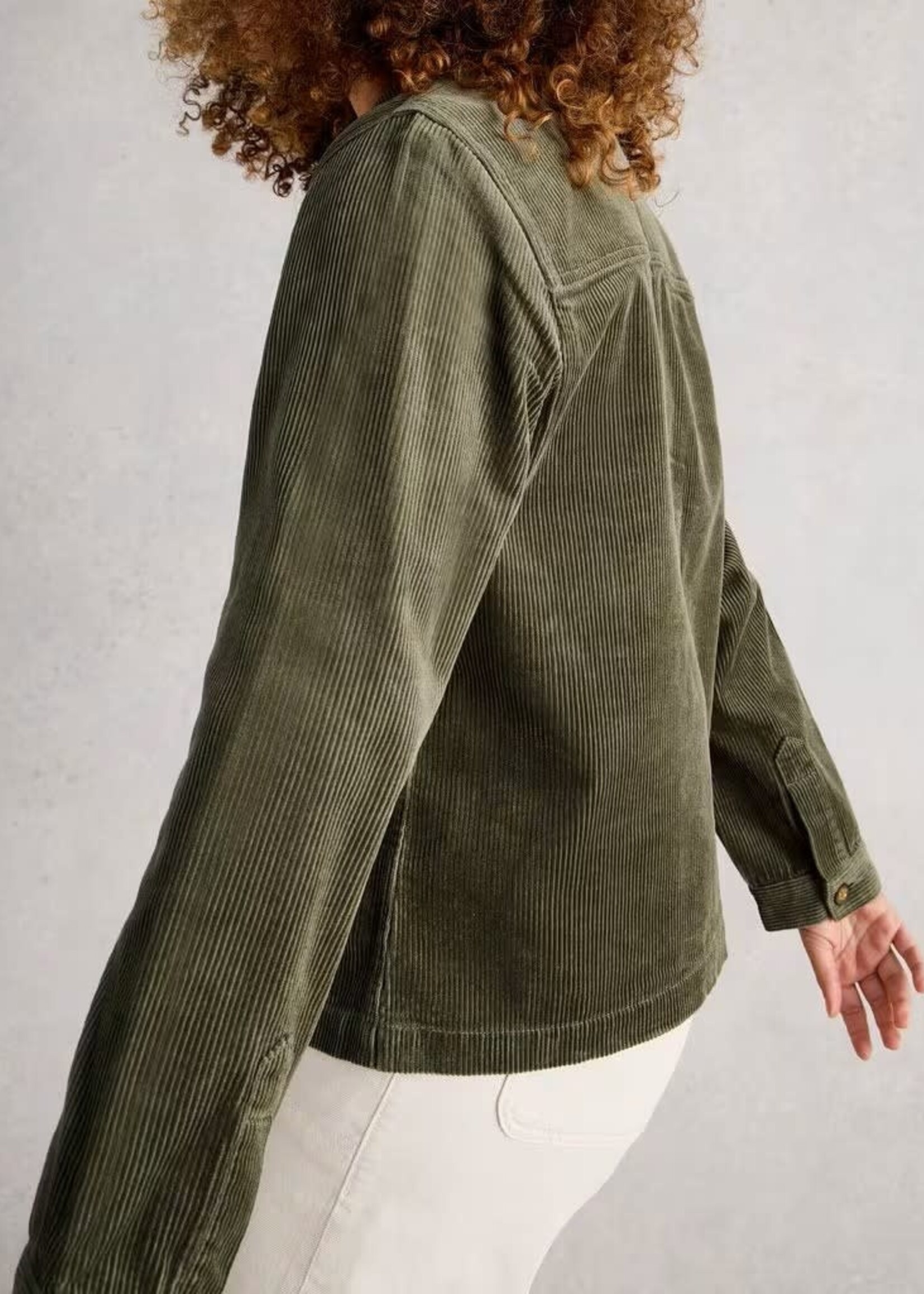 WHITE STUFF WHITE STUFF CARRIE CORD JACKET DUSTY GREEN