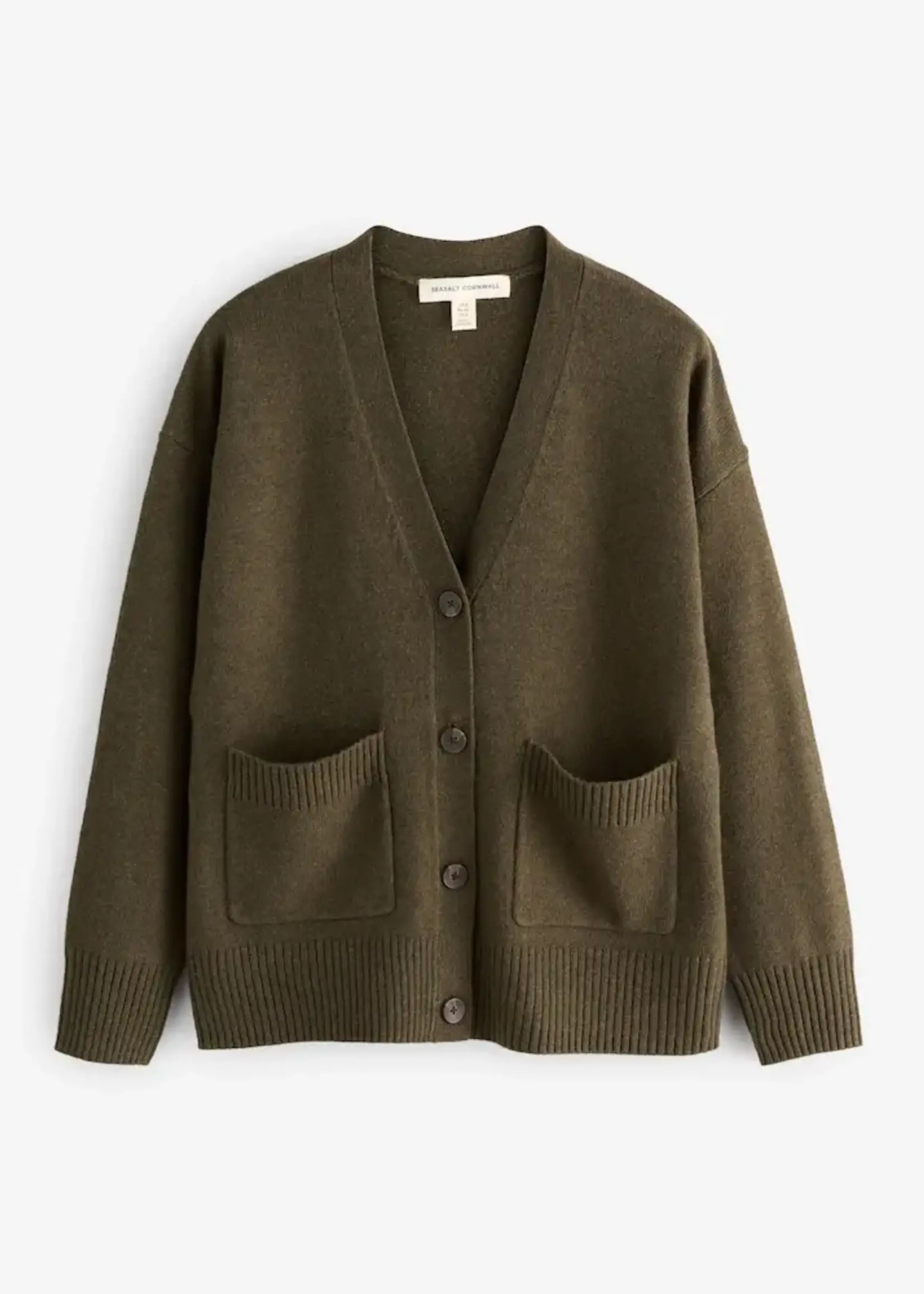 SEASALT CORNWALL SEASALT SERENA MERINO BLEND CARDIGAN RICH OLIVE