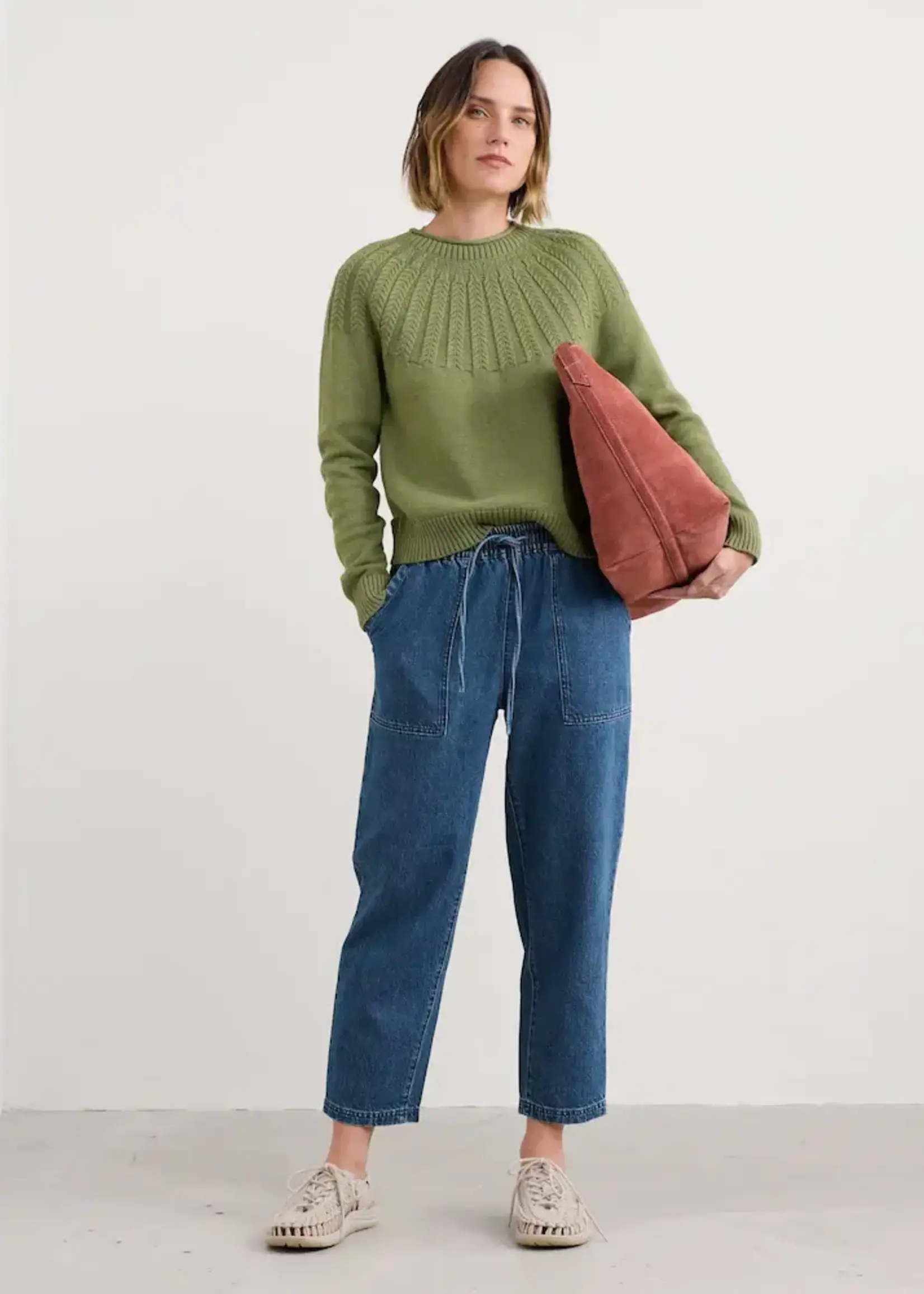 SEASALT CORNWALL SEASALT STONE CHAT JUMPER MOSS