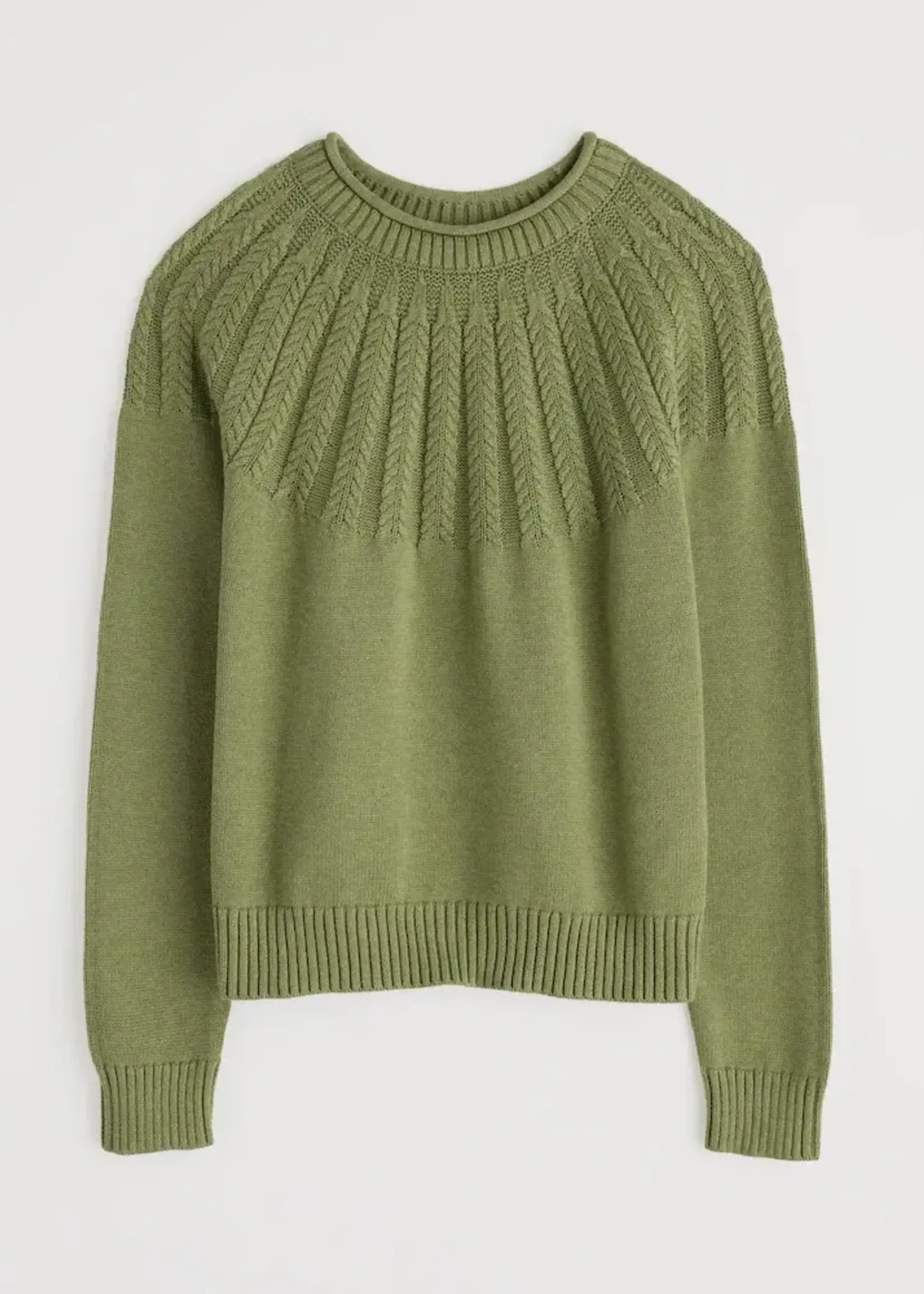 SEASALT CORNWALL SEASALT STONE CHAT JUMPER MOSS