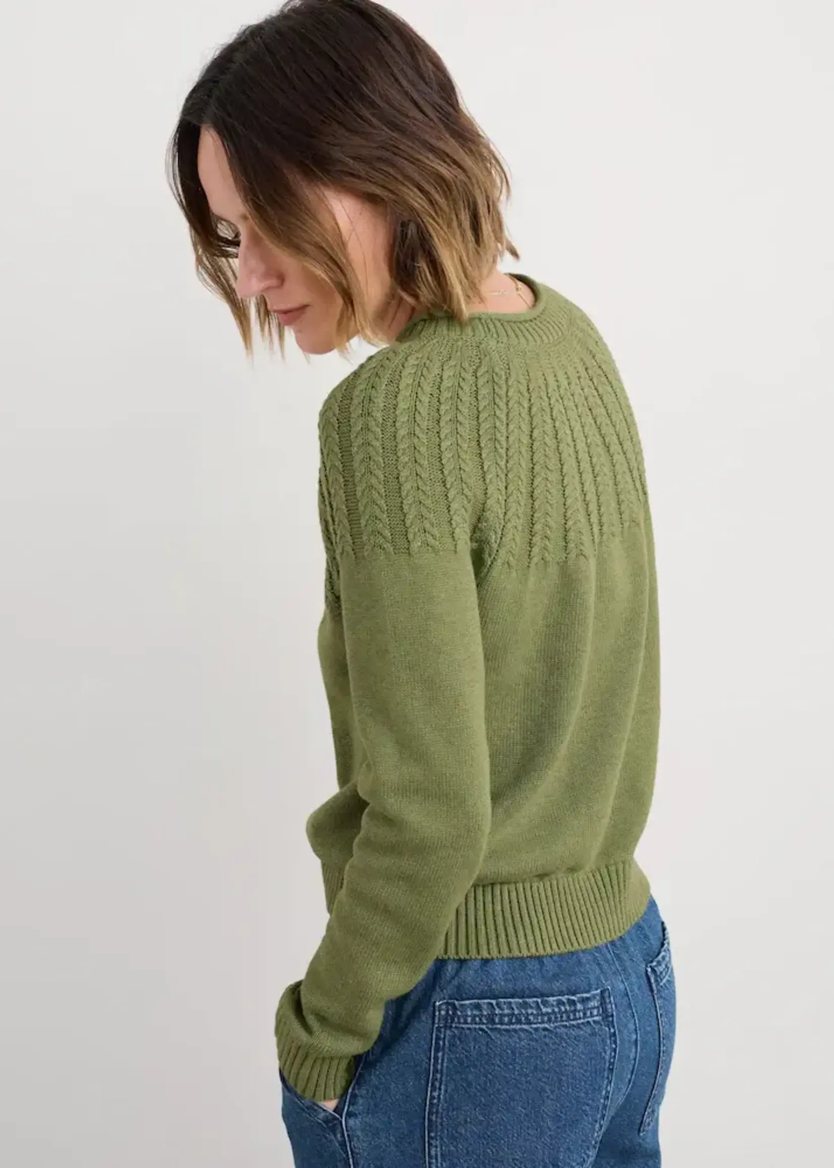 SEASALT CORNWALL SEASALT STONE CHAT JUMPER MOSS