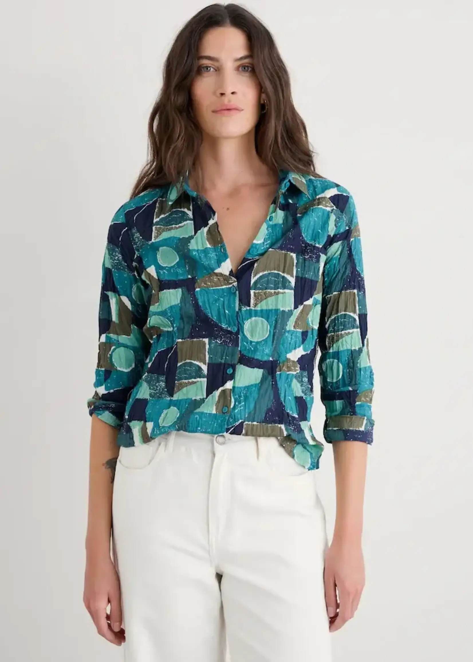 SEASALT CORNWALL SEASALT LARISSA SHIRT PENWITH ABSTRACT EMULSION