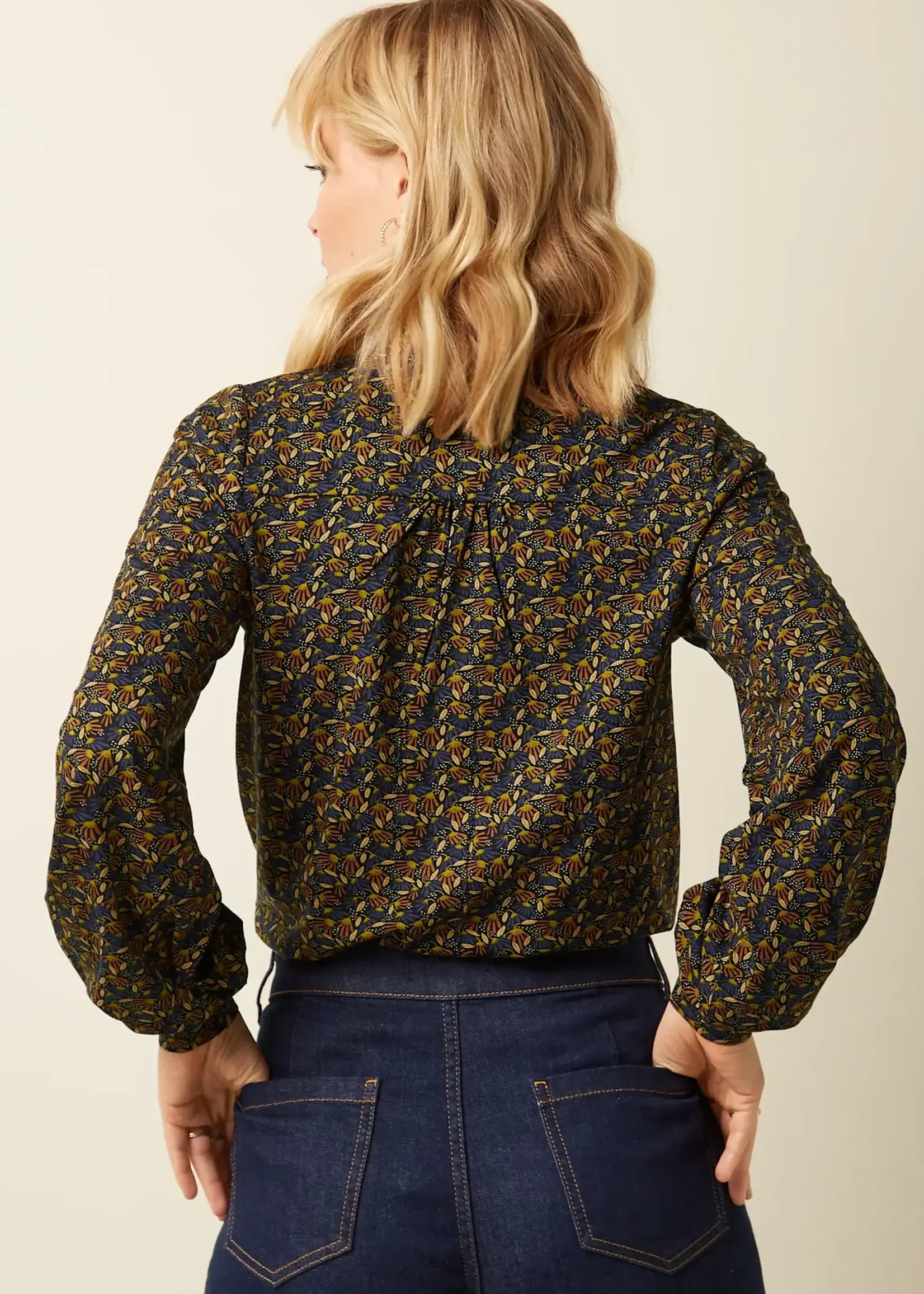 KING LOUIE KING LOUIE MAISIE BLOUSE MIRTH JERSEY BLUE