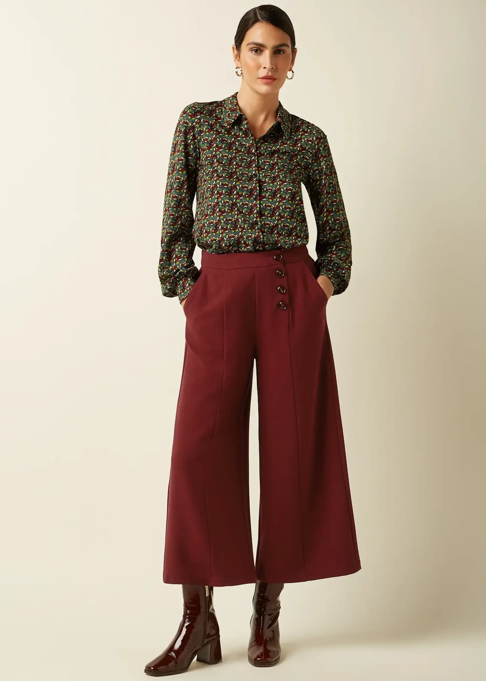 KING LOUIE KING LOUIE MAISIE BLOUSE MIRTH JERSEY RED