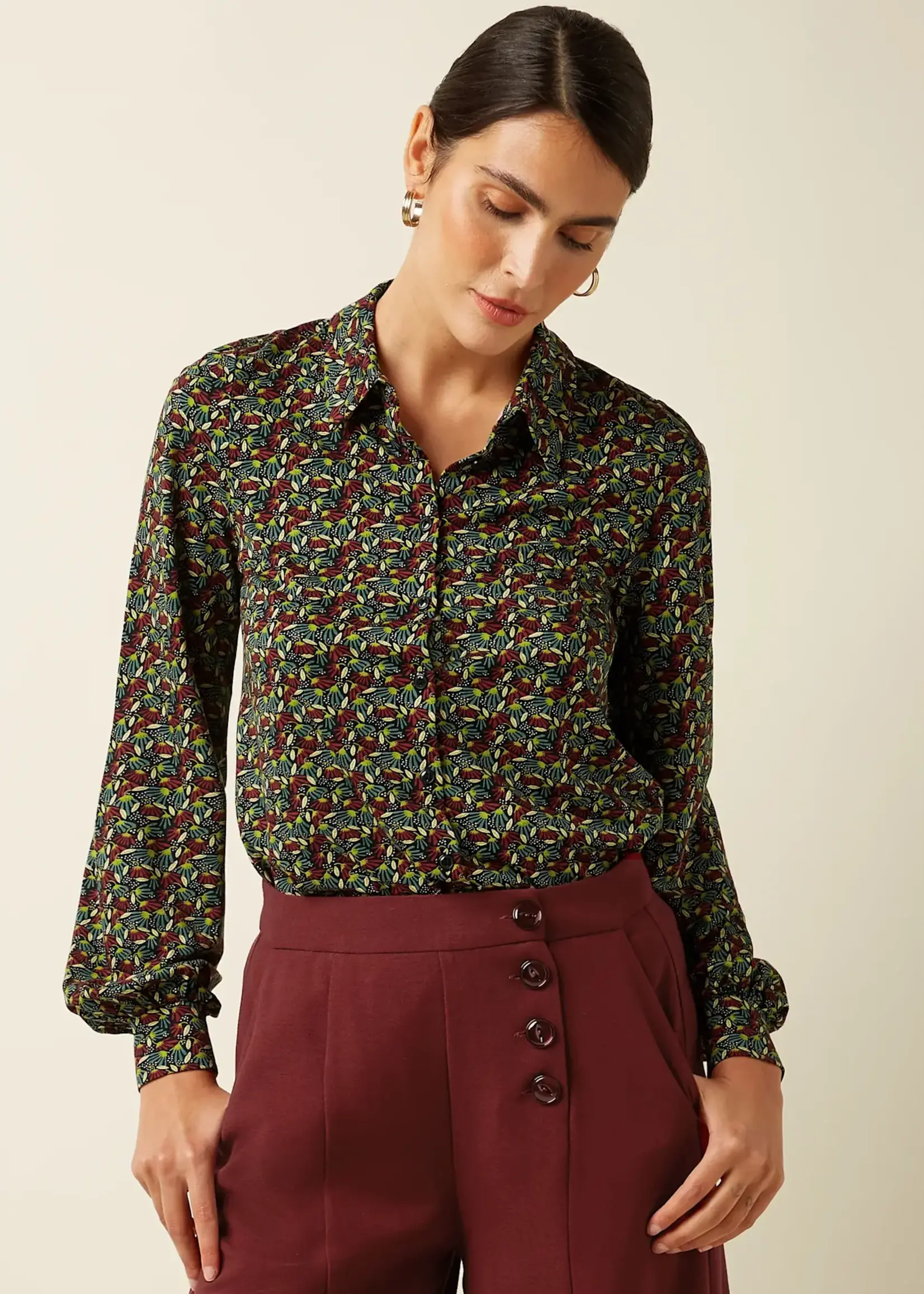 KING LOUIE KING LOUIE MAISIE BLOUSE MIRTH JERSEY RED