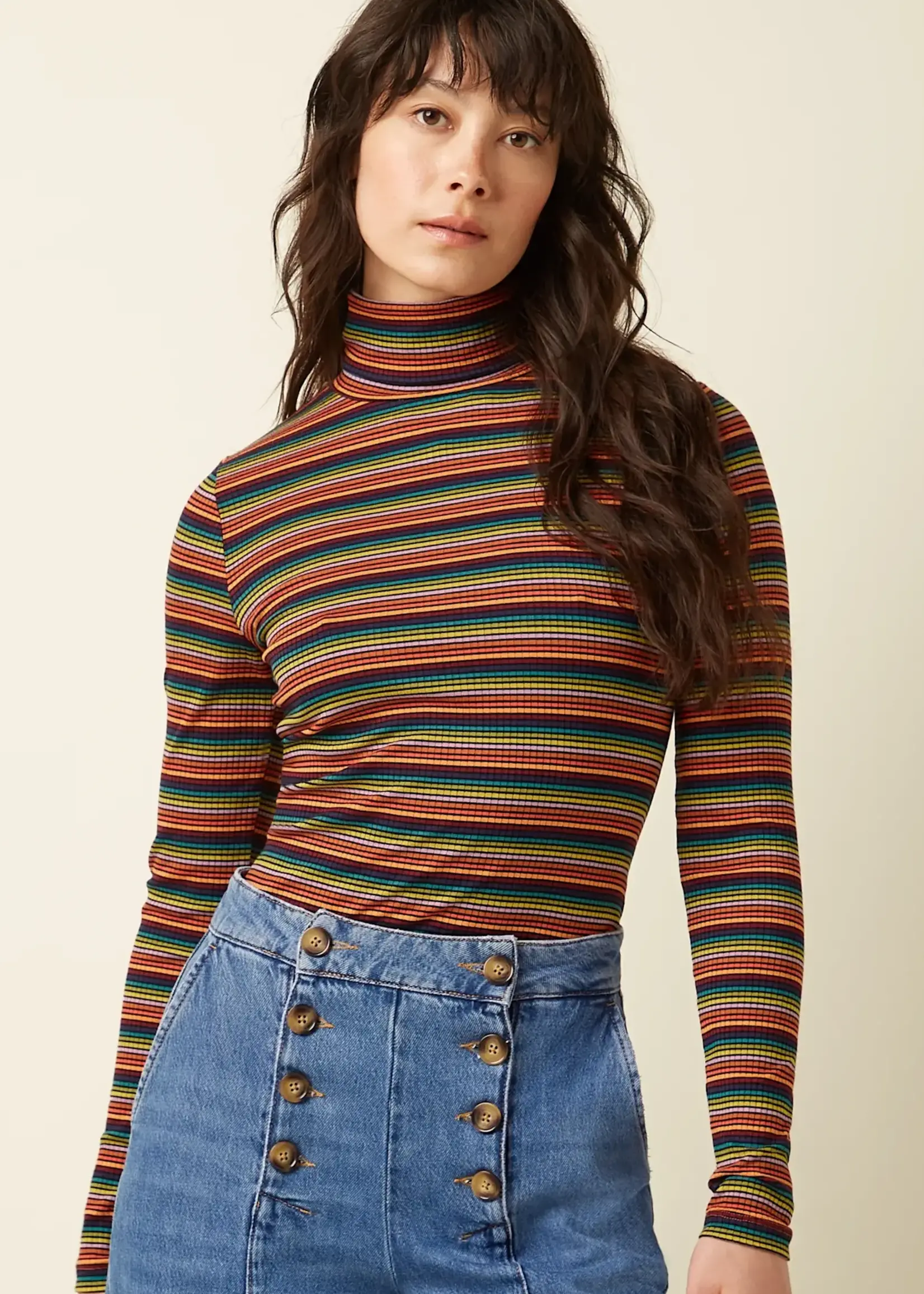 KING LOUIE KING LOUIE ROLLNECK TOP LUMI STRIPE MULTI