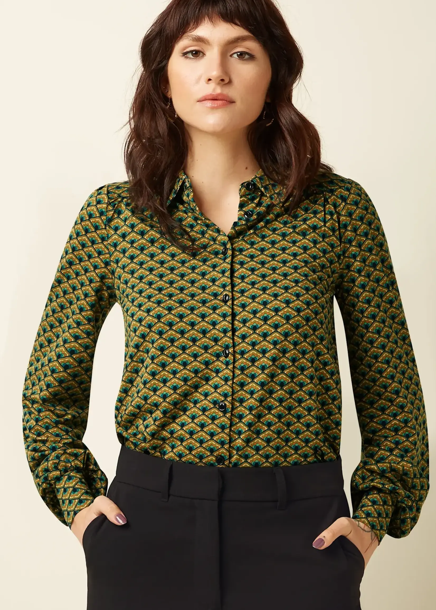 KING LOUIE KING LOUIE CARINA BLOUSE GREEN