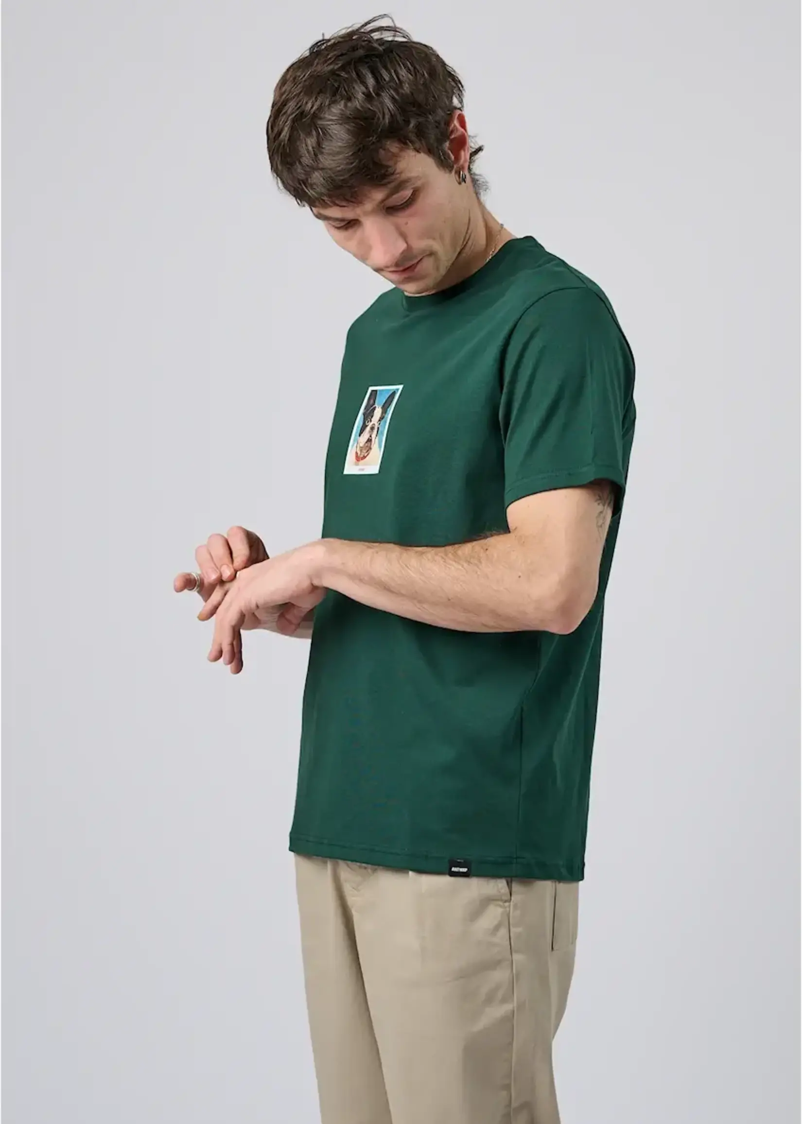 ANTWRP ANTWRP FRENCH BULLY T SHIRT REG FIT MIDNIGHT GREEN