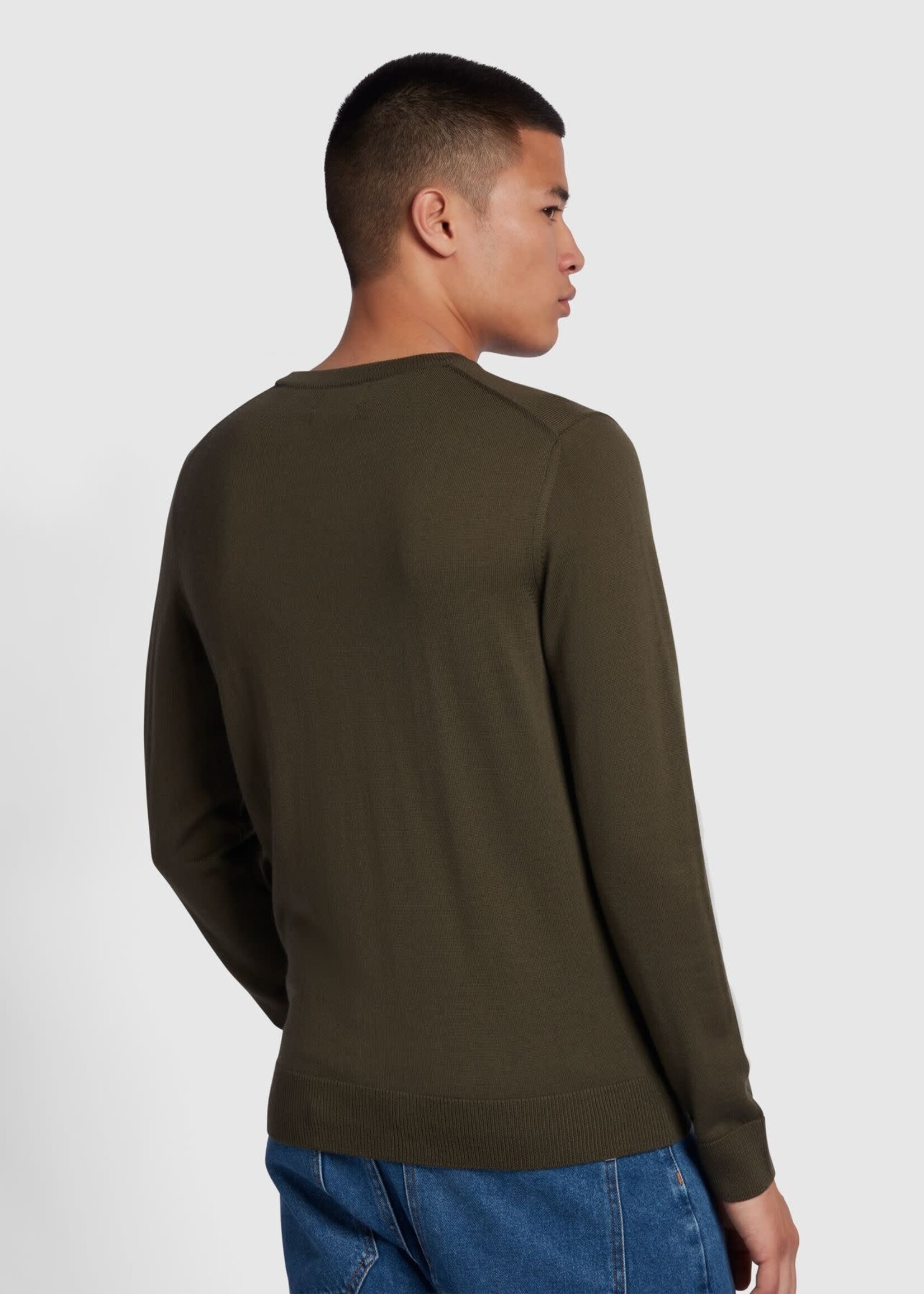 FARAH FARAH MULLEN MERINO WOOL CREW EVERGREEN