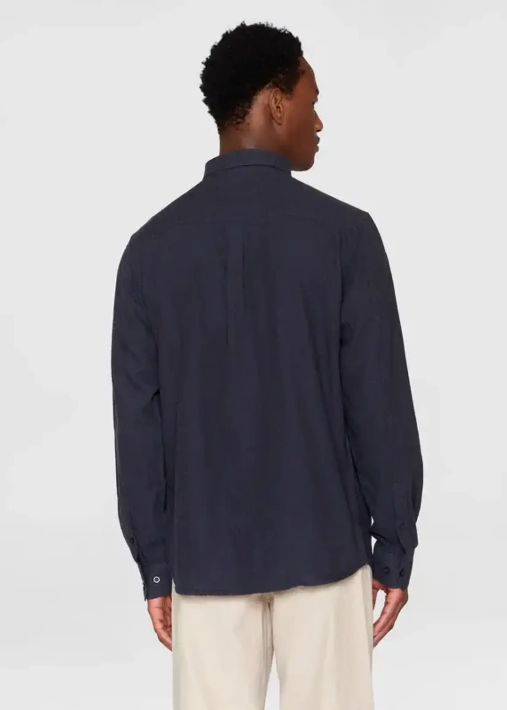 KNOWLEDGE COTTON APPAREL KNOWLEDGE COTTON APP OC FLANEL SHIRT TOTAL ECLIPSE