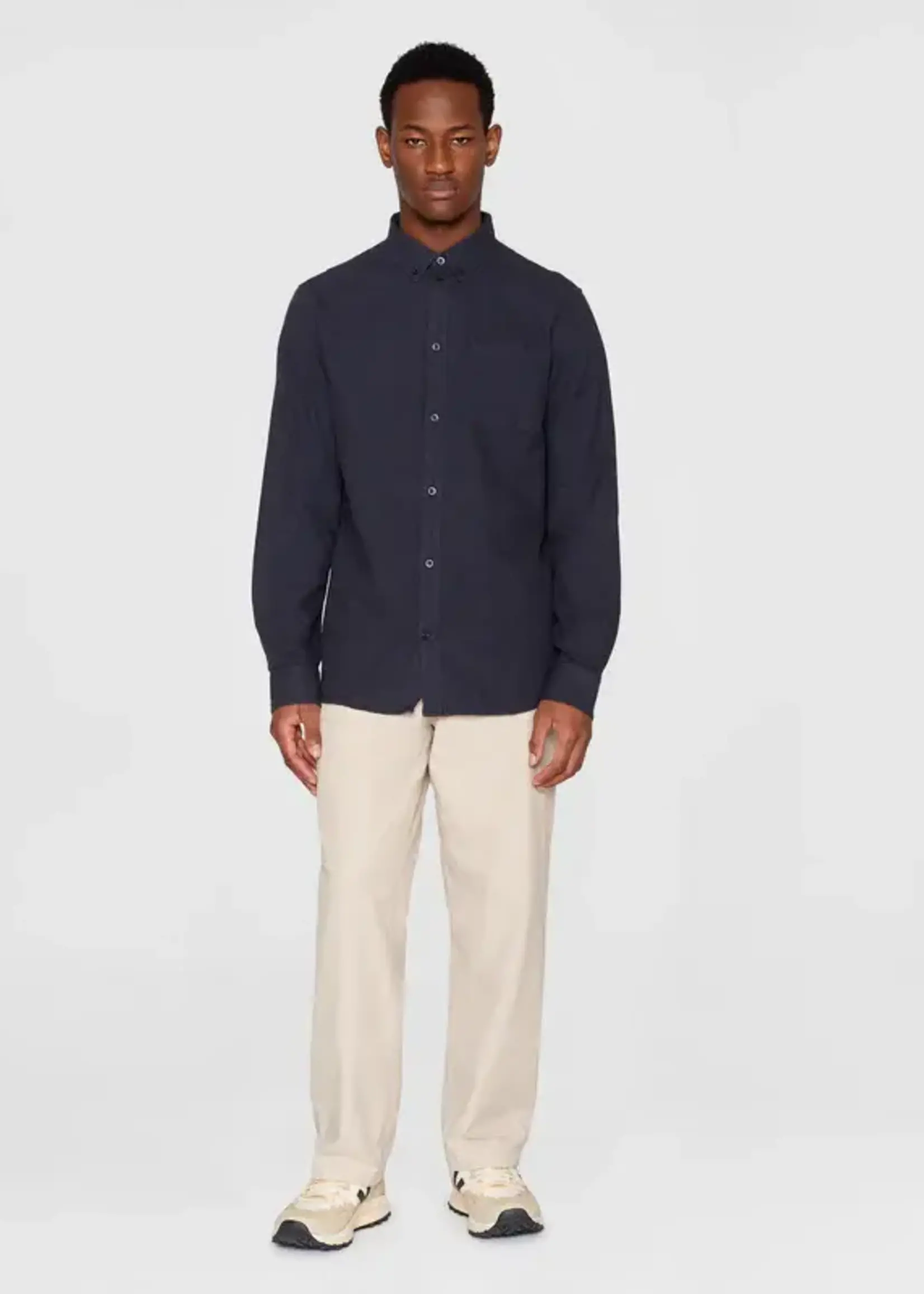 KNOWLEDGE COTTON APPAREL KNOWLEDGE COTTON APP OC FLANEL SHIRT TOTAL ECLIPSE