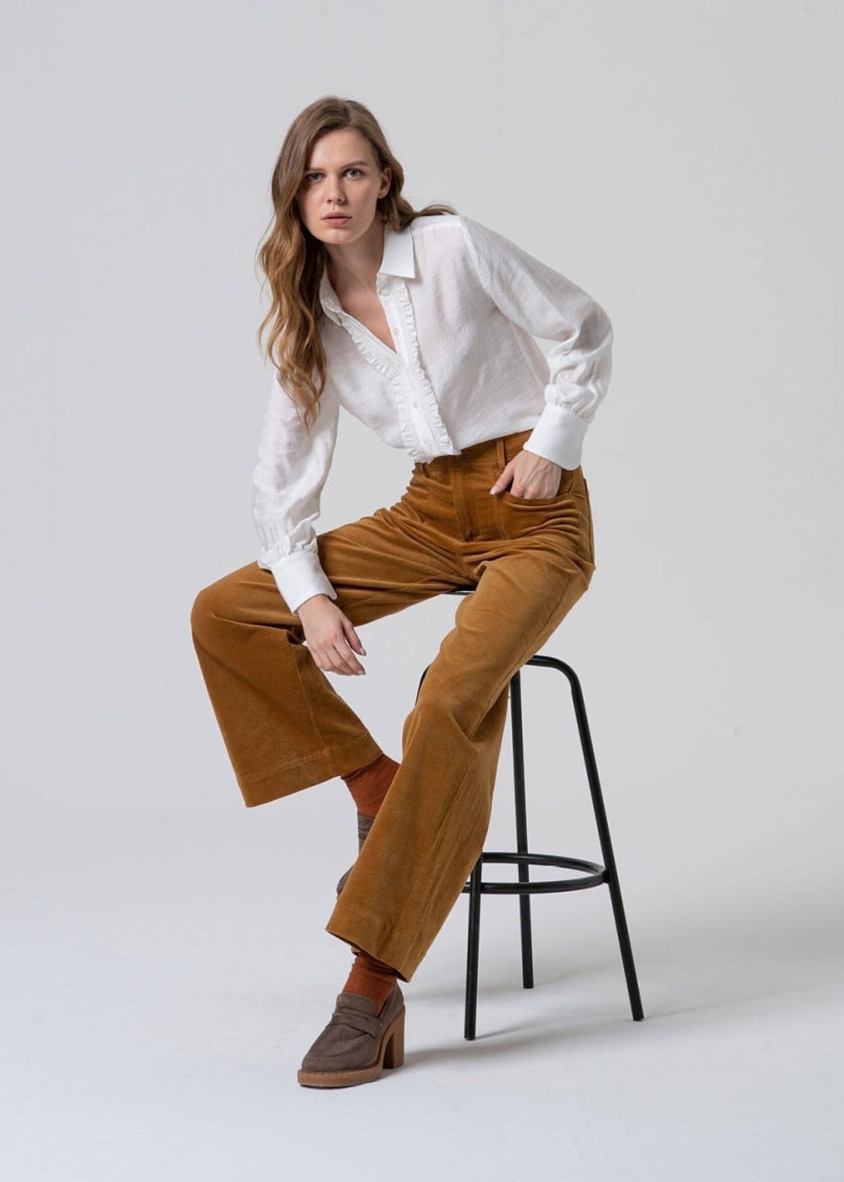 SURKANA SURKANA FLARED CORDES PANTS MUSTARD