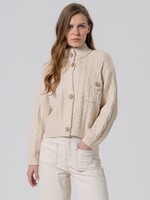 SURKANA SURKANA OVERSIZED CABLE KNIT CARDIGAN SAND