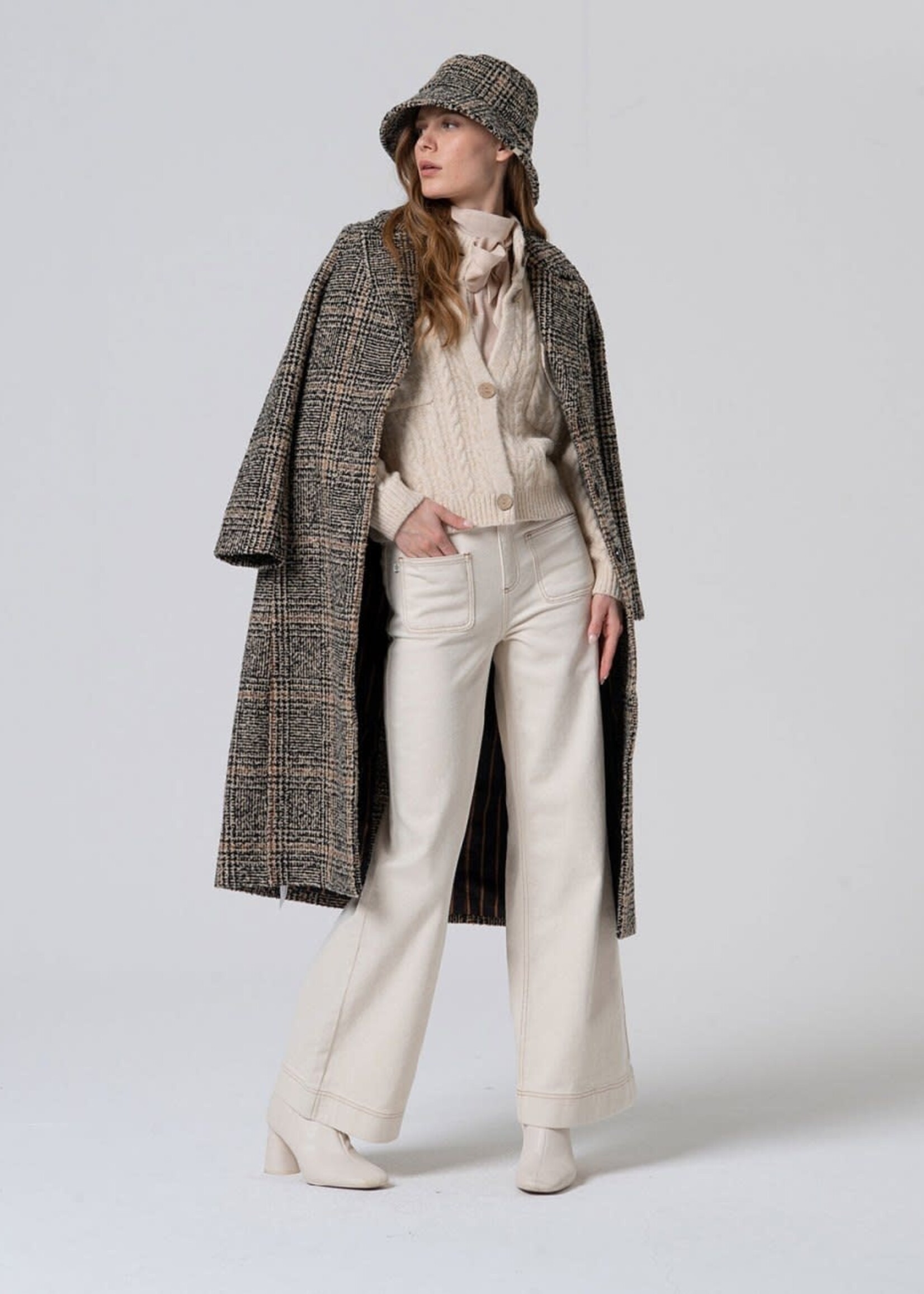 SURKANA SURKANA OVERSIZED CABLE KNIT CARDIGAN SAND