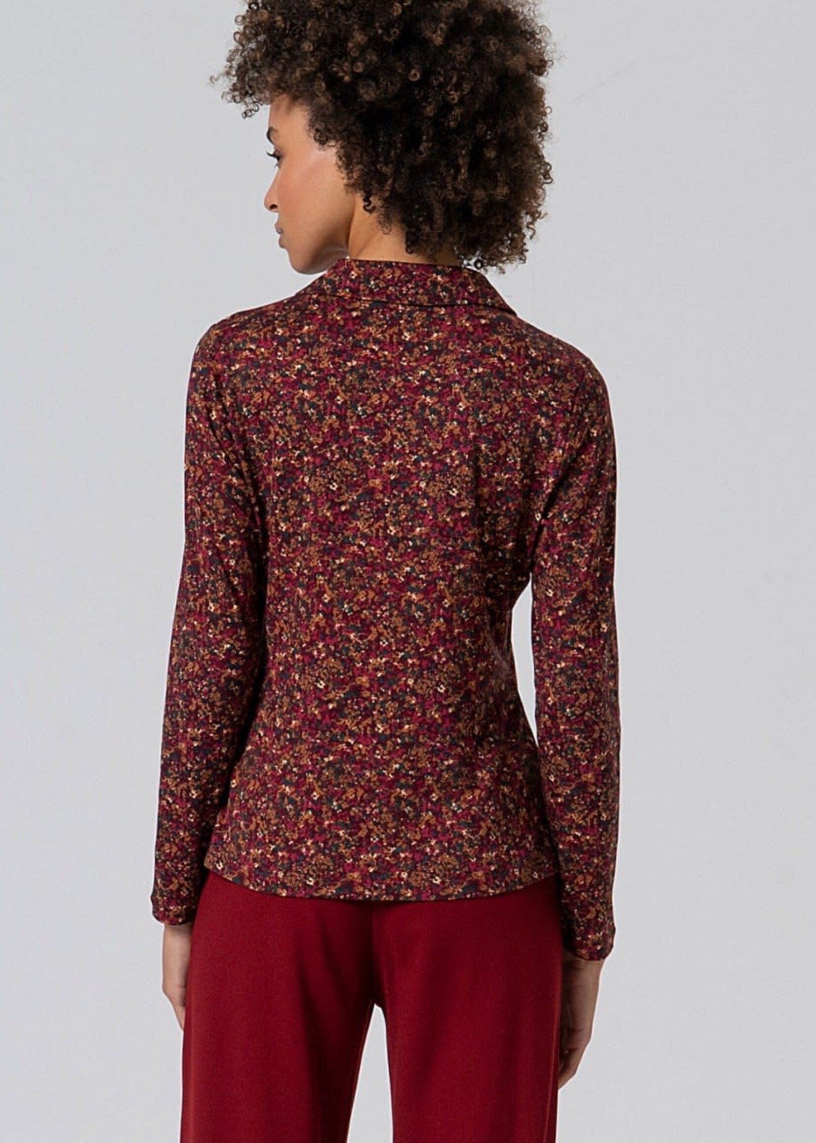 SURKANA SURKANA SMOKING COLLAR BLOUSE TILE