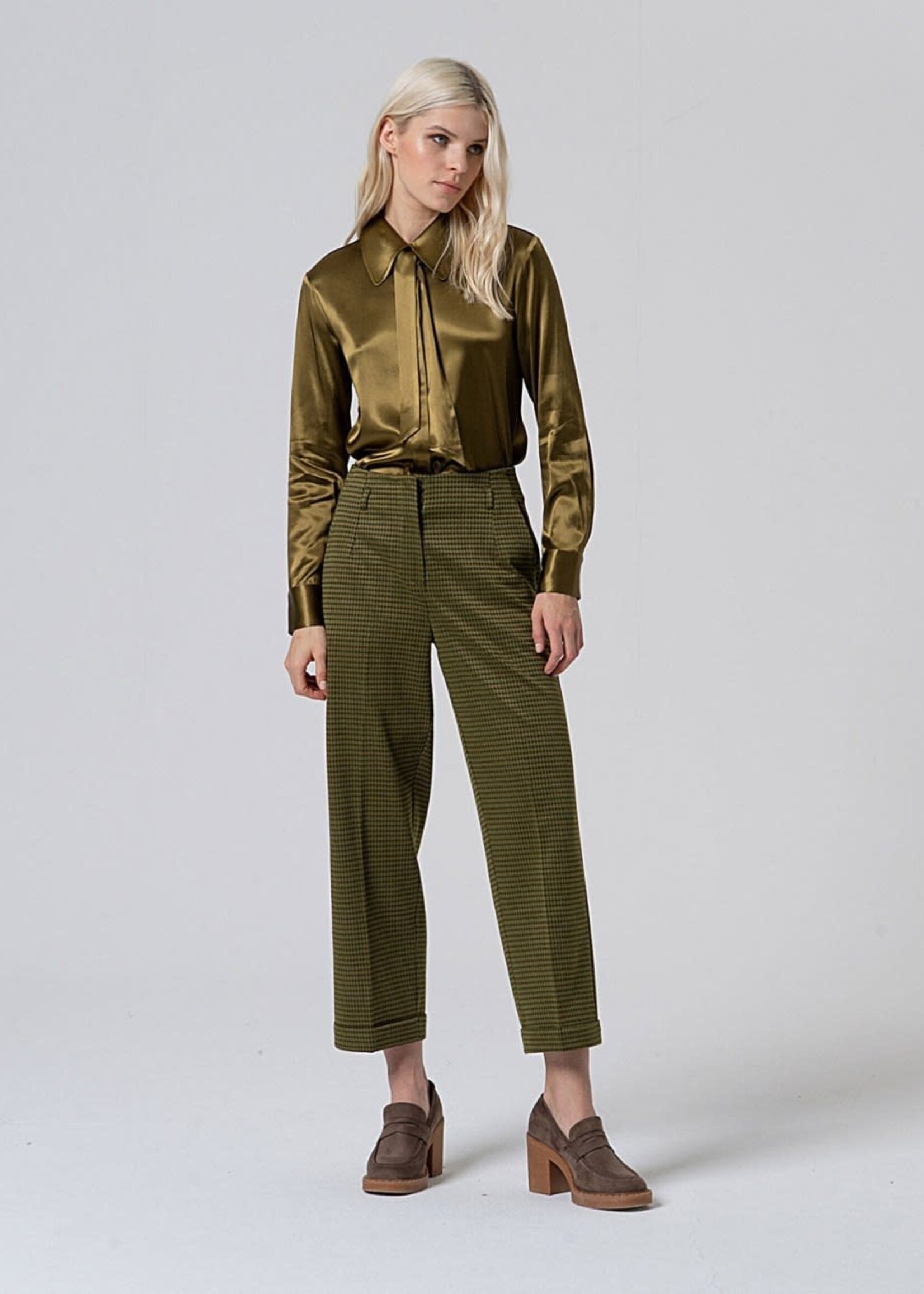 SURKANA SURKANA STRAIGHT HOUNDSTOOTH PANTS GREEN