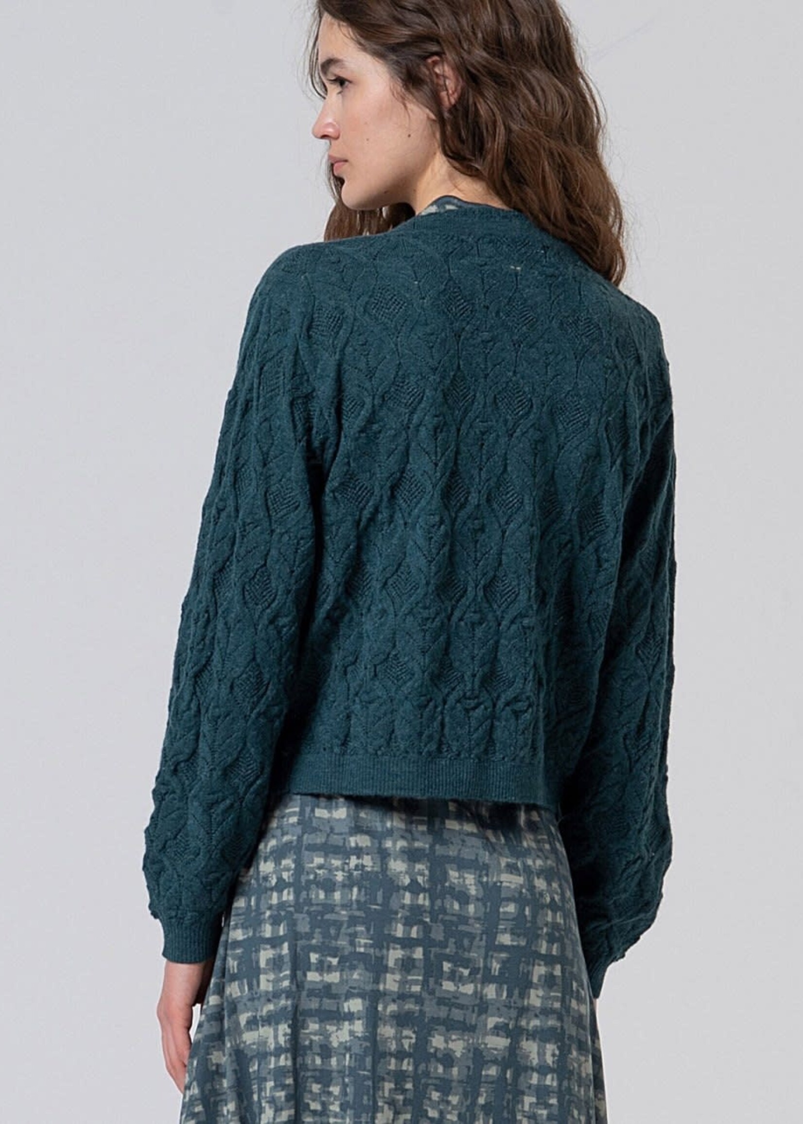 SURKANA SURKANA V NECK CARDIGAN WITH FANTASY KOBALT