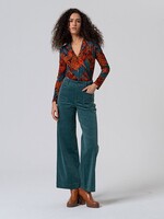 SURKANA SURKANA FLARED CORDED PANTS STEEL BLUE