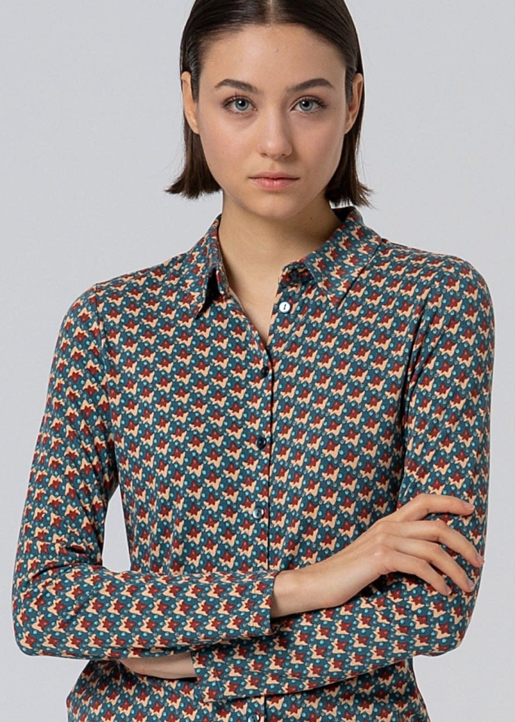 SURKANA SURKANA SHIRT BOTTLE NECK GREEN