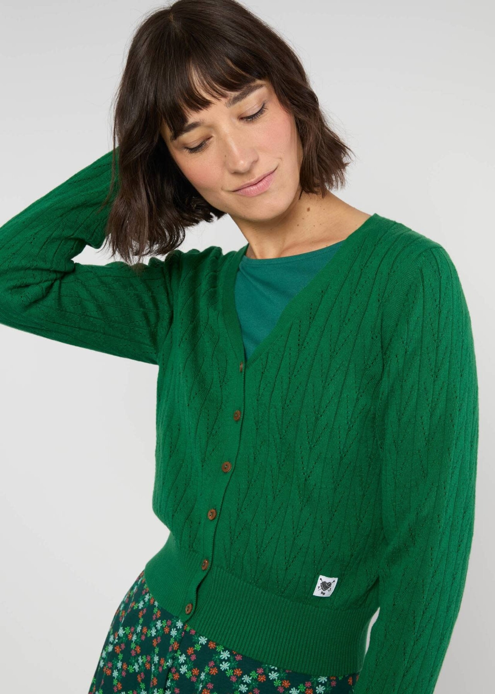 BLUTSGESCHWISTER BLUTSGESCHWISTER SAVE THE WORLD CARDIGAN STARLIGHT GREEN